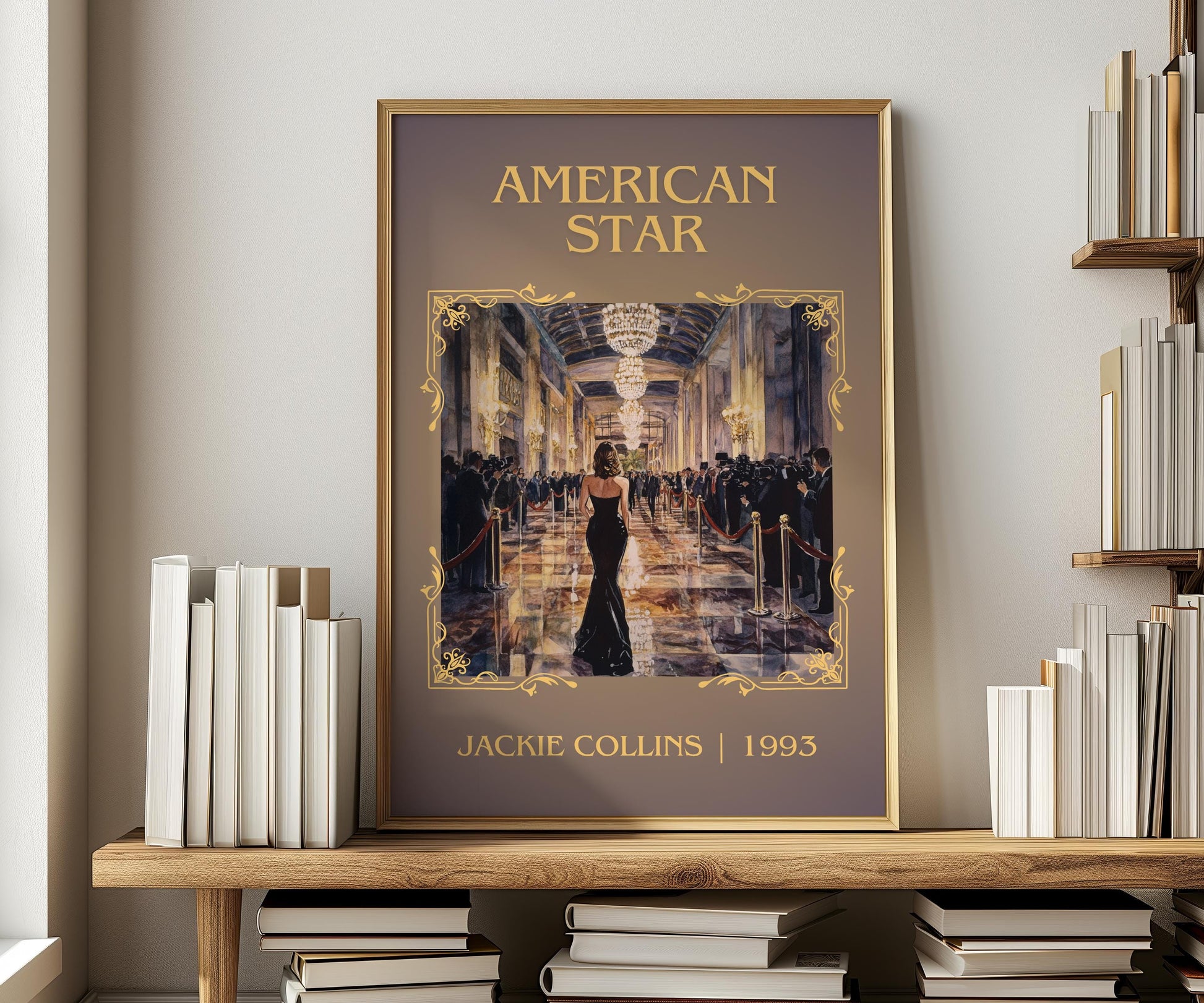 American Star by Jackie Collins | Descriptive Book Poster | Minimalist