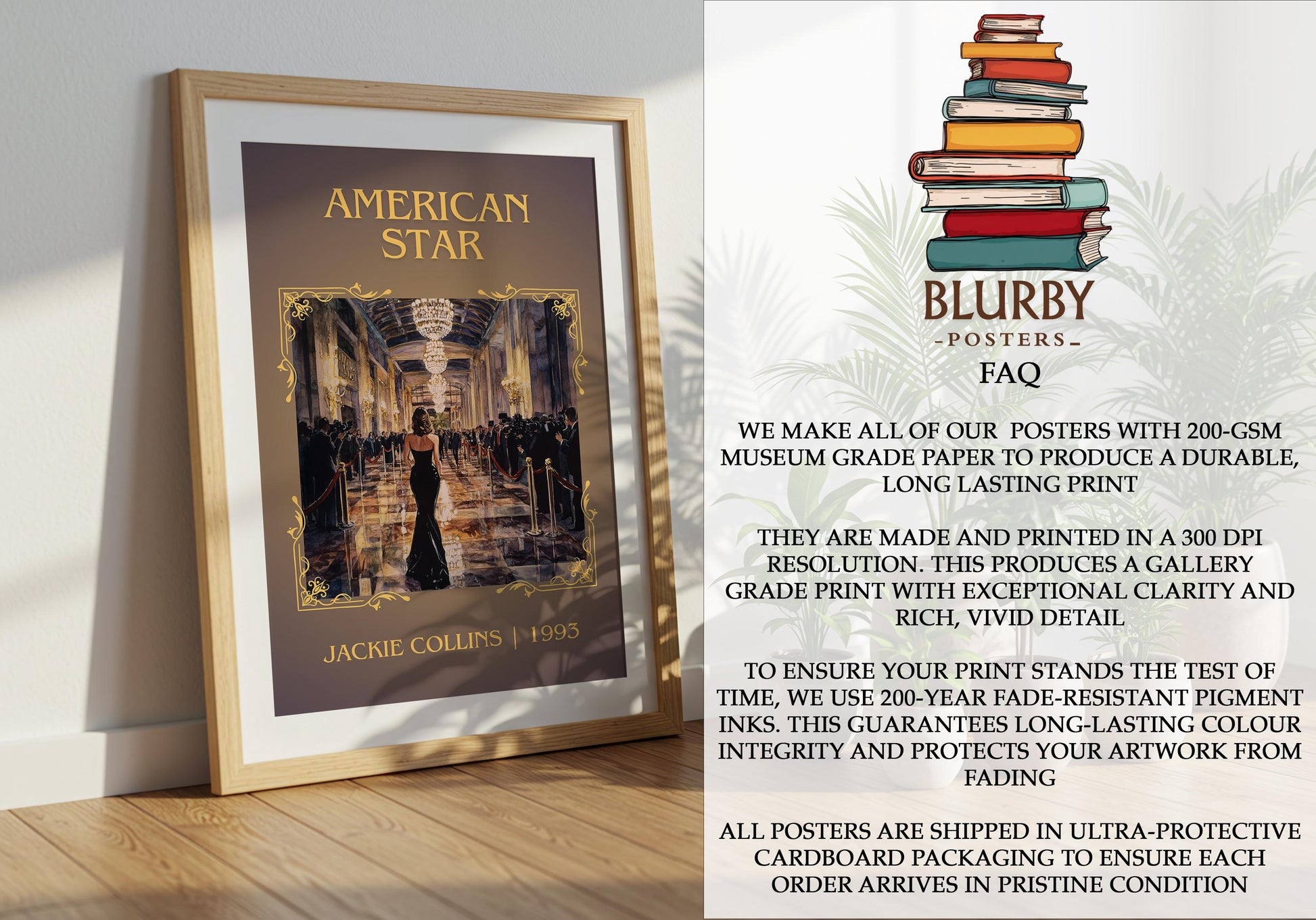 American Star by Jackie Collins | Descriptive Book Poster | Minimalist