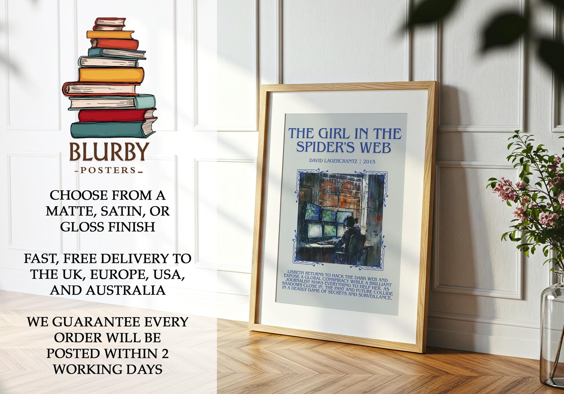 The Girl In The Spider's Web by David Lagercrantz | Descriptive Book Poster | Blurby