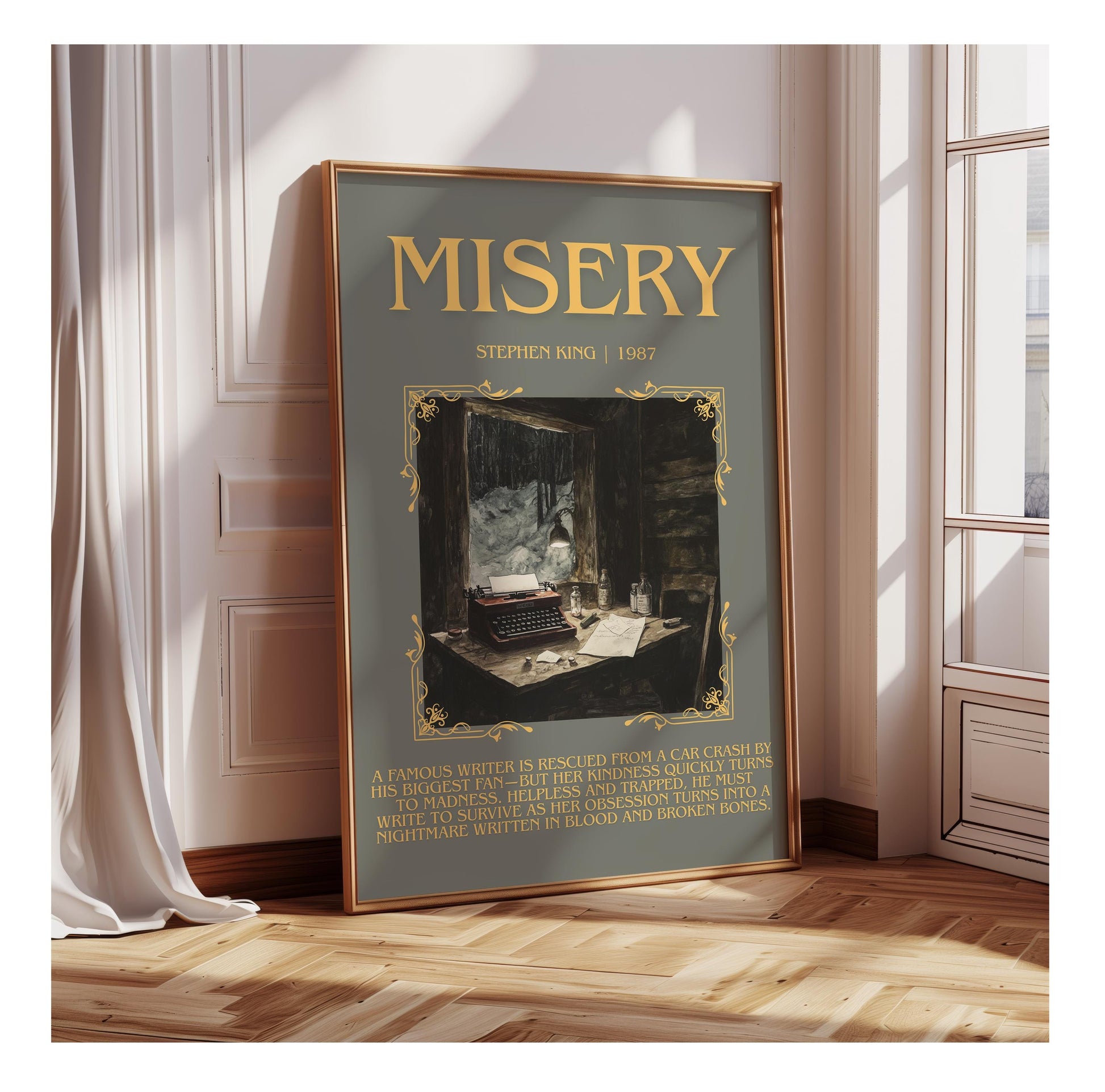 Misery by Stephen King | Descriptive Book Poster | Blurby
