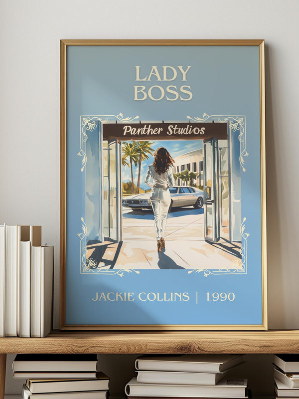 Lady Boss classic book art print in frame leaning in hallway – romance wall art