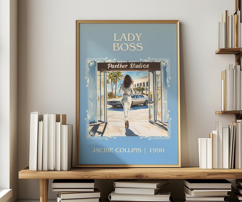 Lady Boss classic book art print in frame leaning in hallway – romance wall art