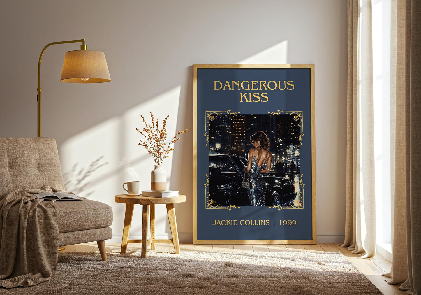 Dangerous Kiss by Jackie Collins | Descriptive Book Poster | Minimalist