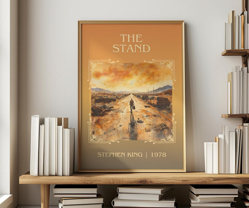 The Stand classic book art print in frame leaning in hallway – horror wall art