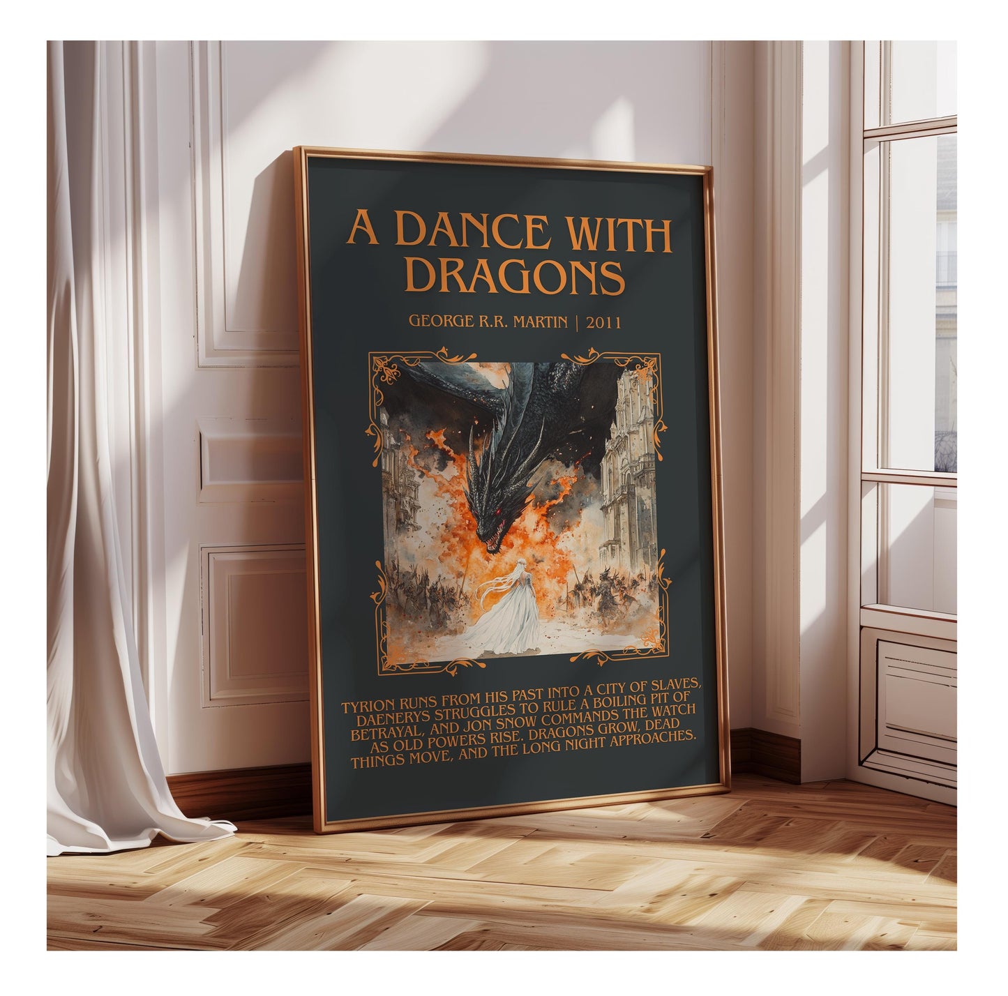 A Dance With Dragons by George R.R. Martin | Descriptive Book Poster | Blurby