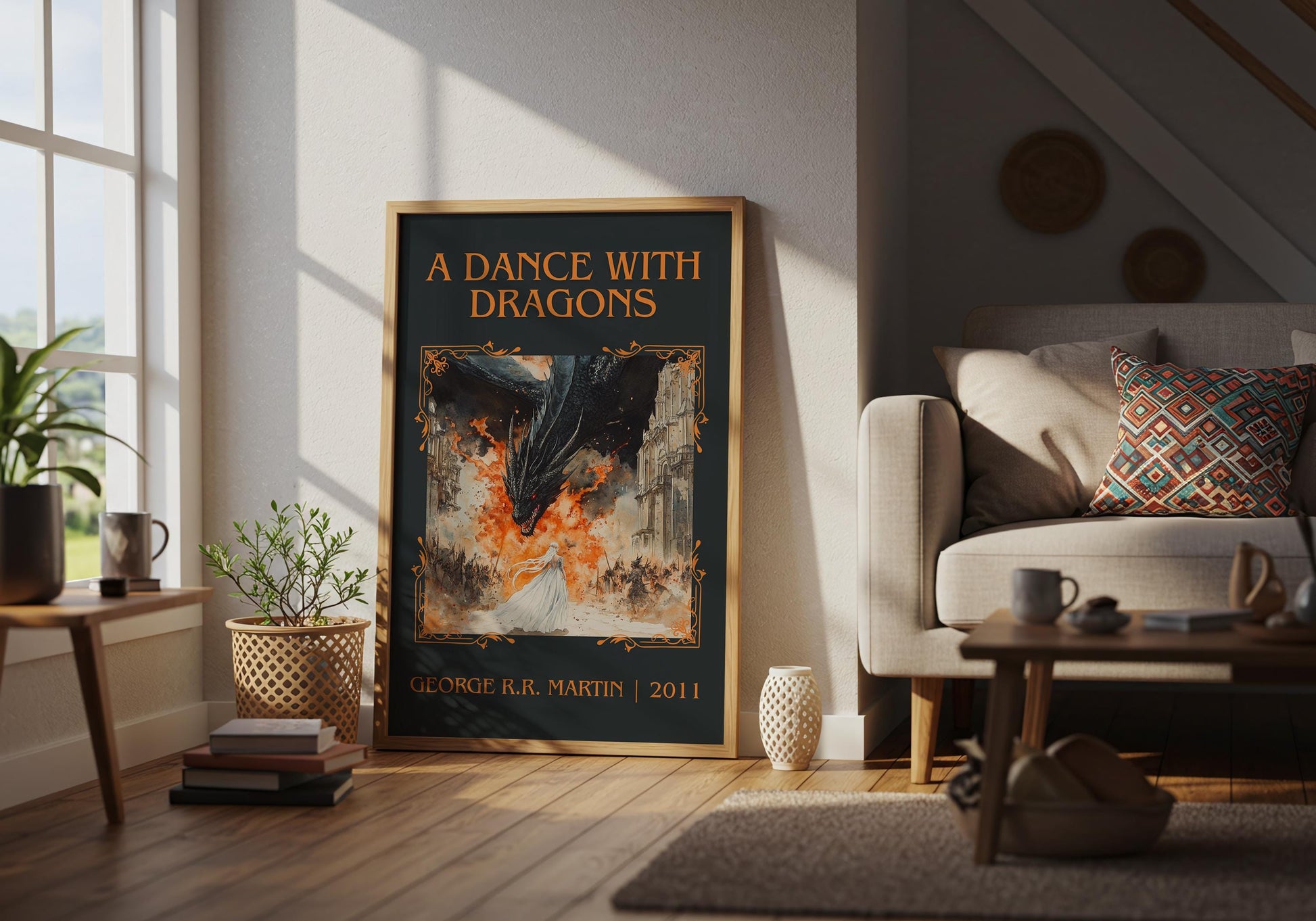 A Dance With Dragons by George R.R. Martin | Descriptive Book Poster | Minimalist