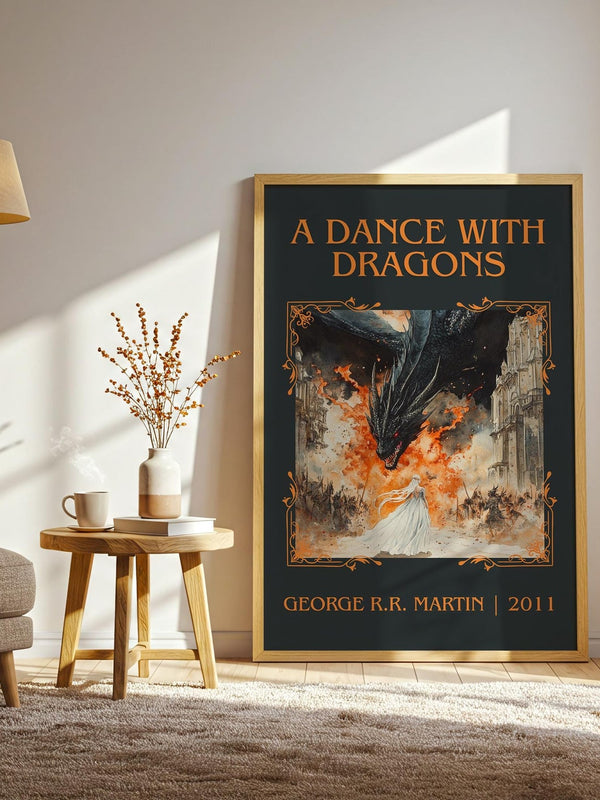 A Dance With Dragons classic book art print paper finish options – matte satin gloss