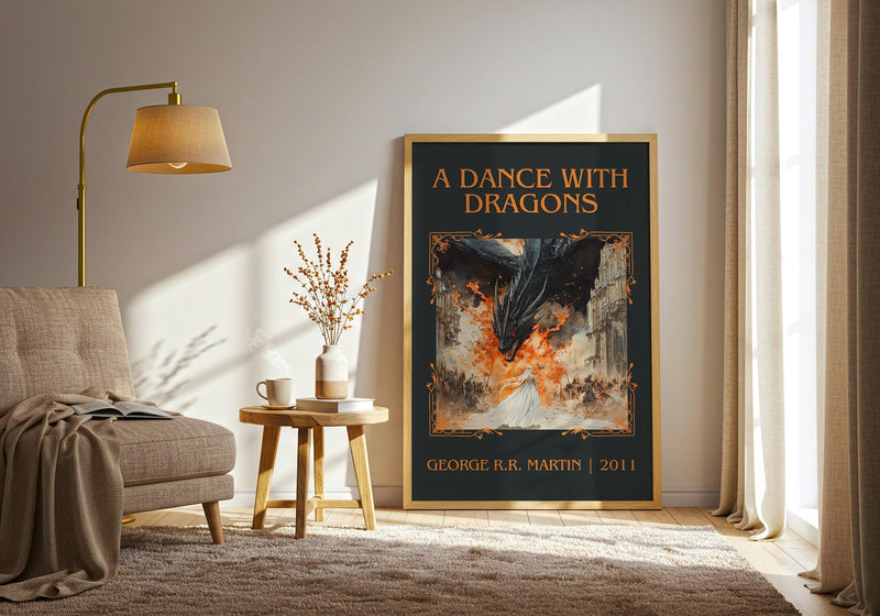 A Dance With Dragons classic book art print paper finish options – matte satin gloss