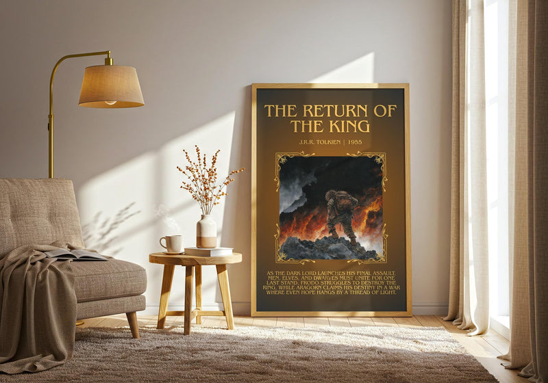The Return Of The King minimalist print framed by window – literary home decor