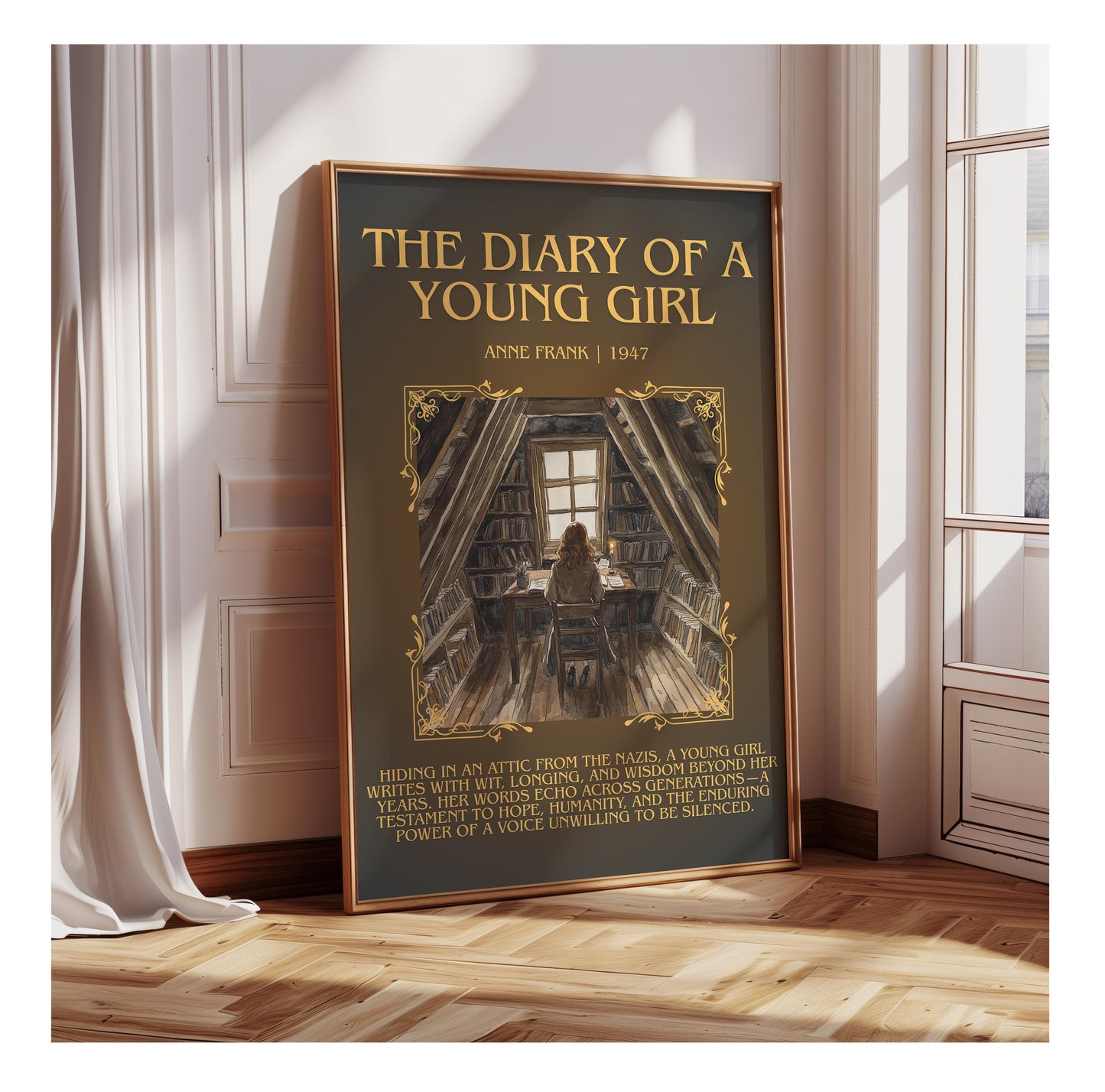 The Diary Of A Young Girl by Anne Frank | Descriptive Book Poster | Blurby