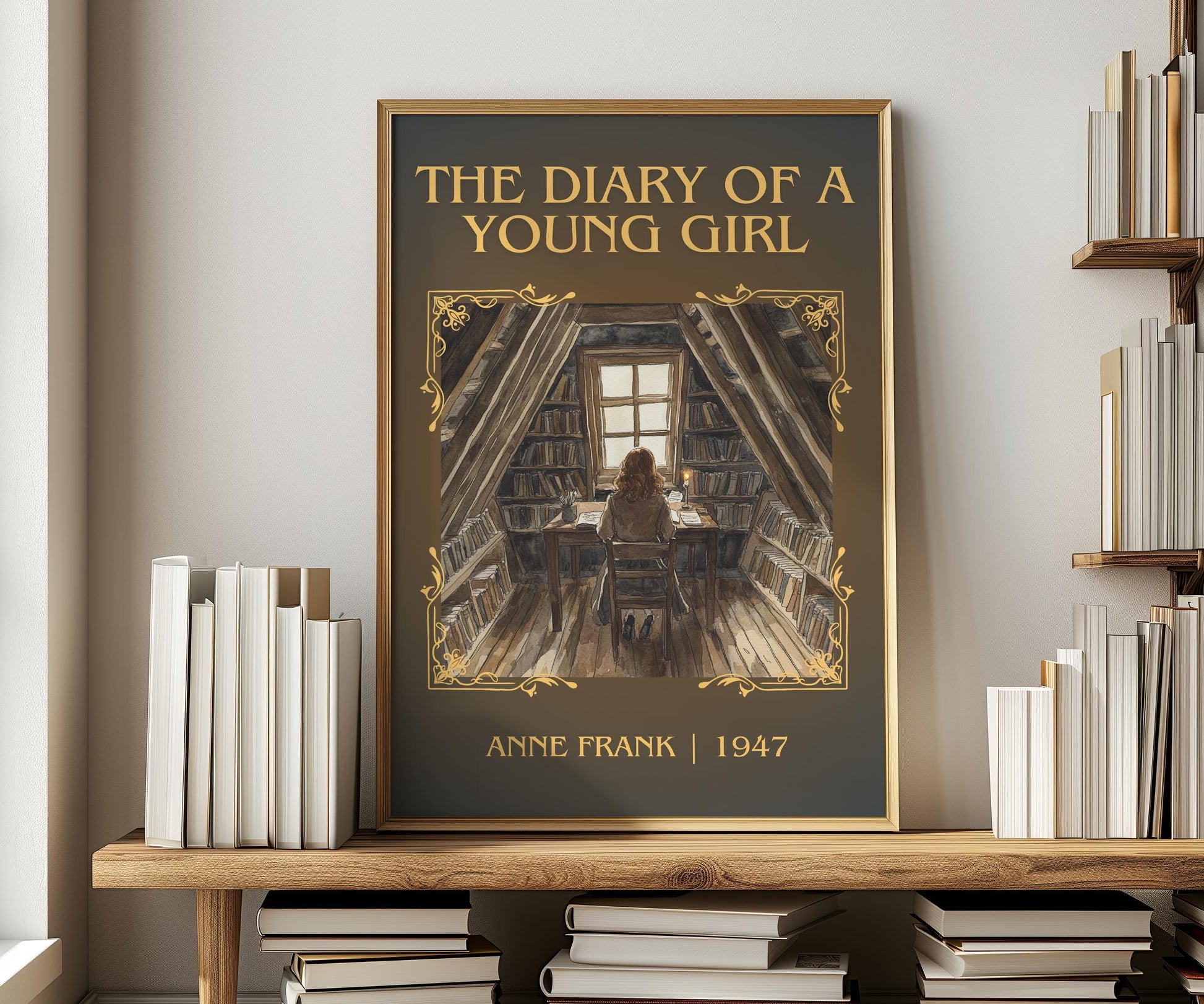 The Diary Of A Young Girl by Anne Frank | Descriptive Book Poster | Minimalist