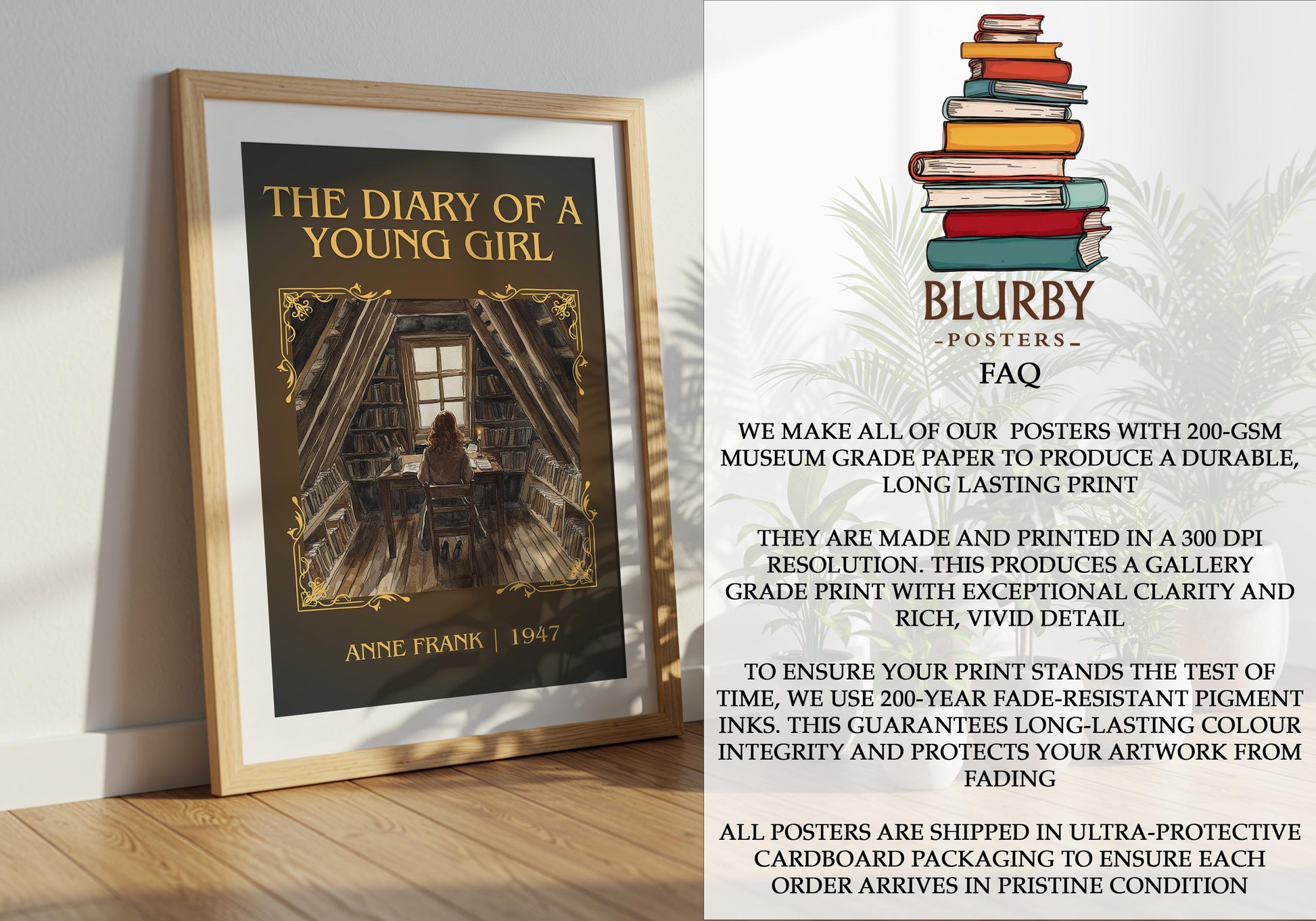 The Diary Of A Young Girl by Anne Frank | Descriptive Book Poster | Minimalist