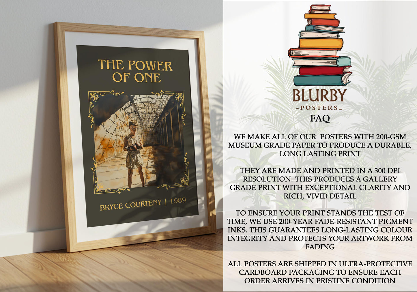 The Power Of One by Bryce Courtney | Descriptive Book Poster | Minimalist