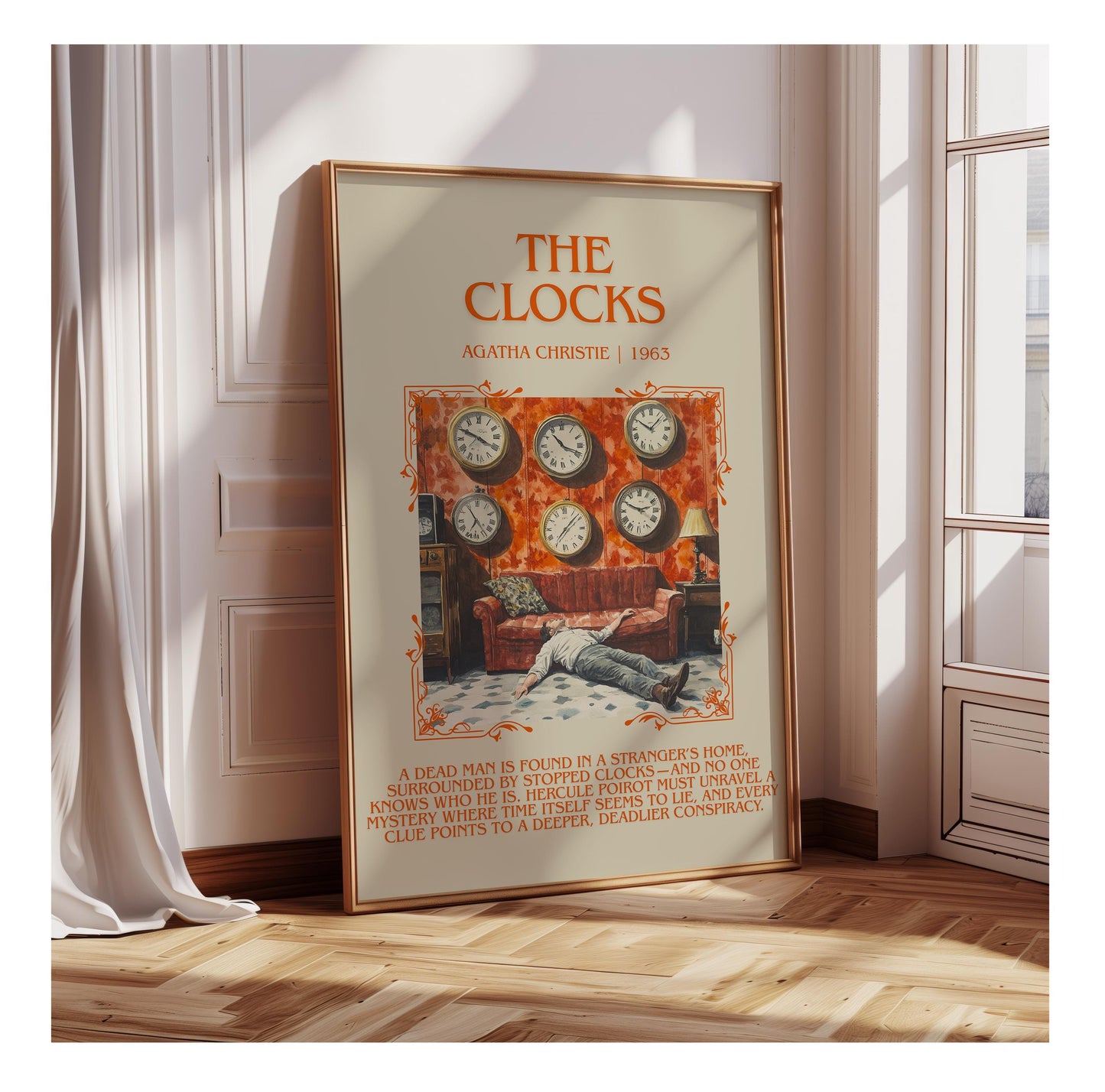 The Clocks by Agatha Christie | Descriptive Book Poster | Blurby
