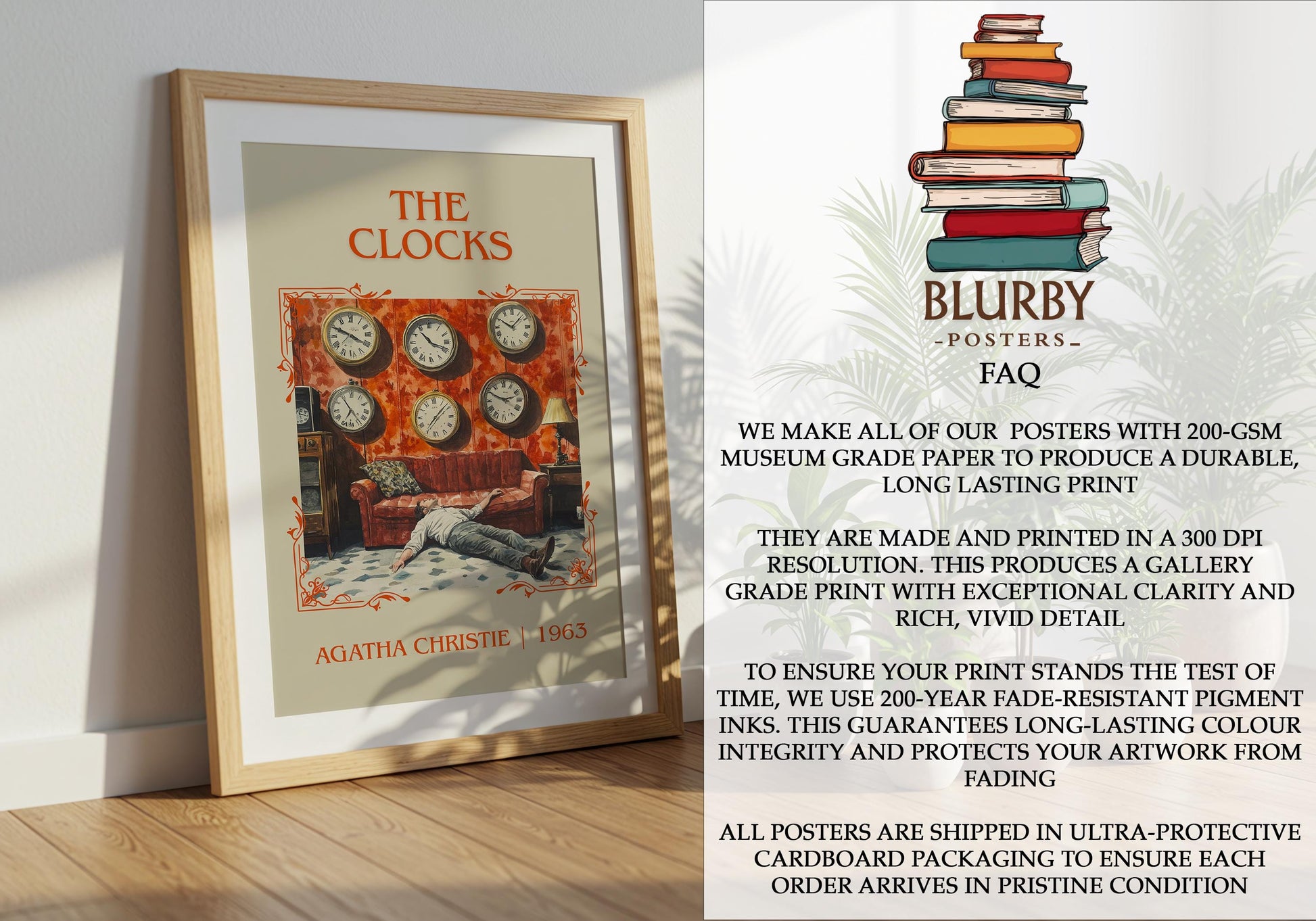 The Clocks by Agatha Christie | Descriptive Book Poster | Minimalist