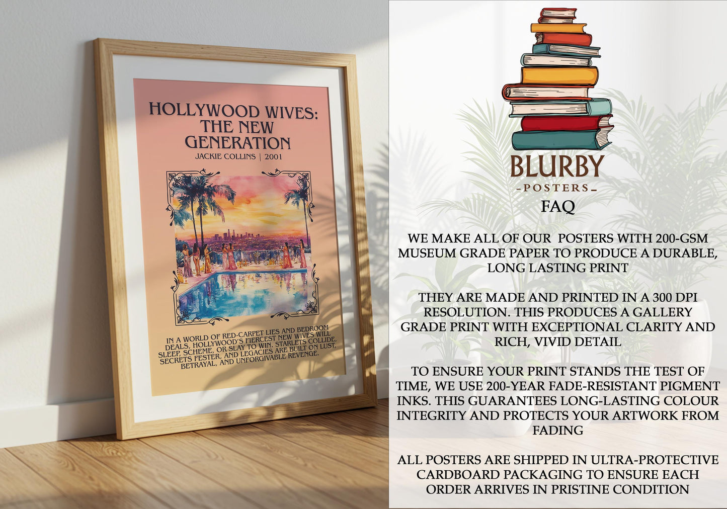 Hollywood Wives: The New Generation by Jackie Collins | Descriptive Book Poster | Blurby