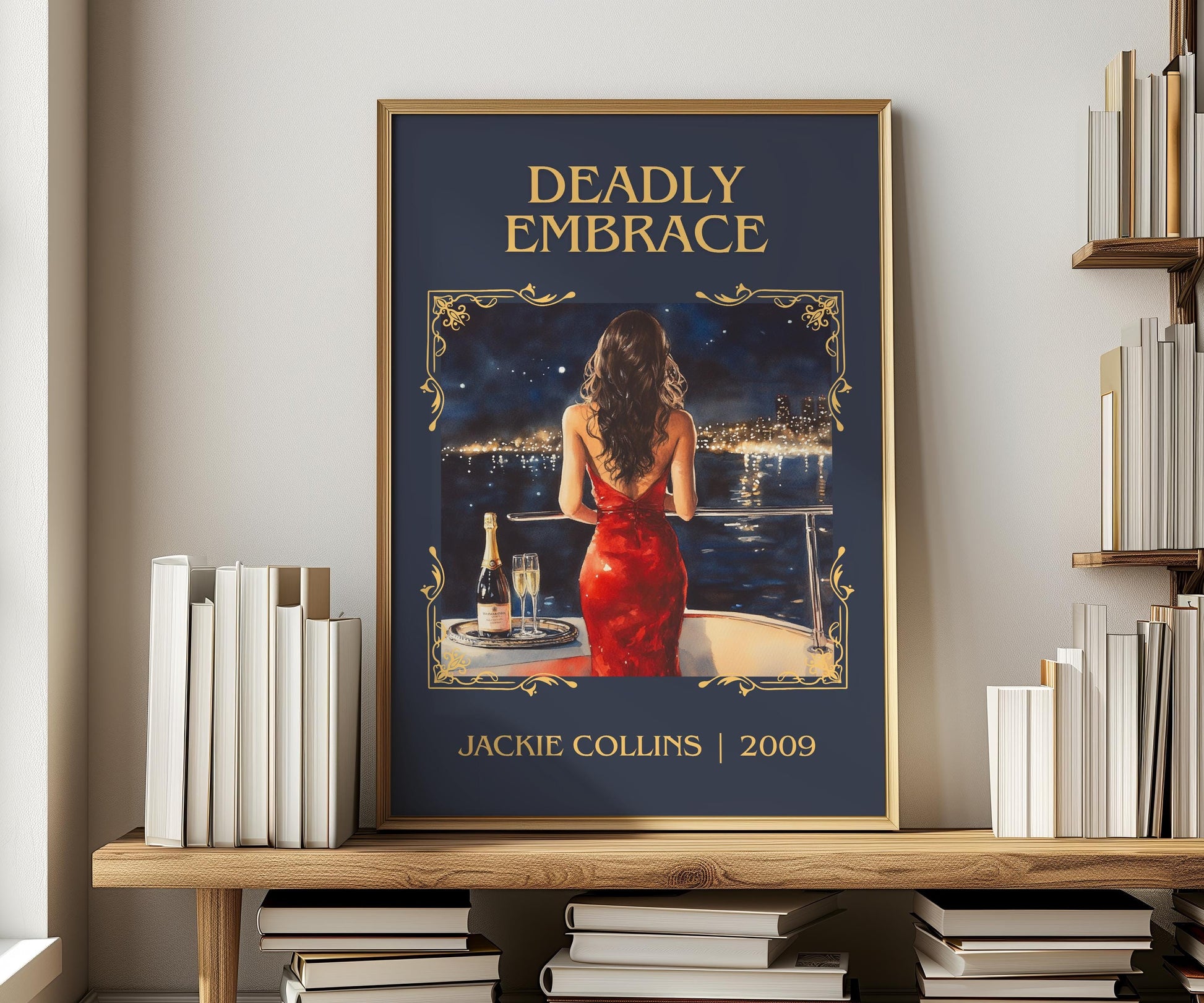 Deadly Embrace by Jackie Collins | Descriptive Book Poster | Minimalist