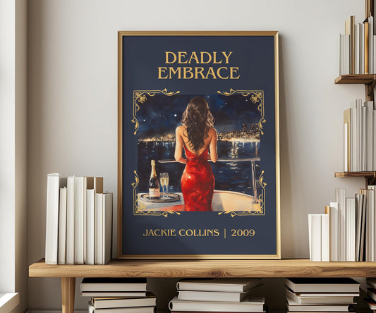 Deadly Embrace by Jackie Collins | Descriptive Book Poster | Minimalist