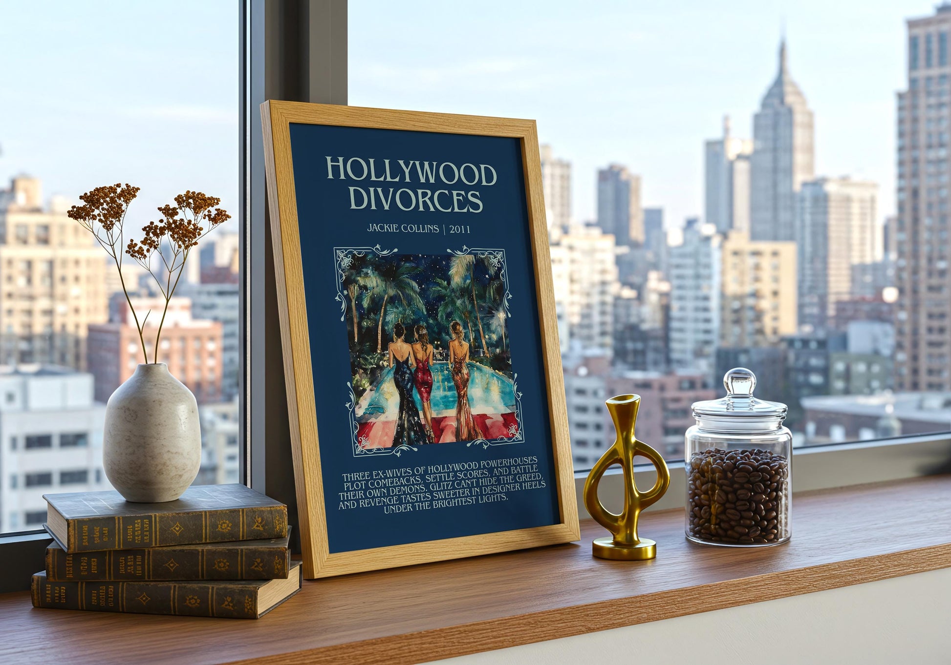 Hollywood Divorces by Jackie Collins | Descriptive Book Poster | Blurby
