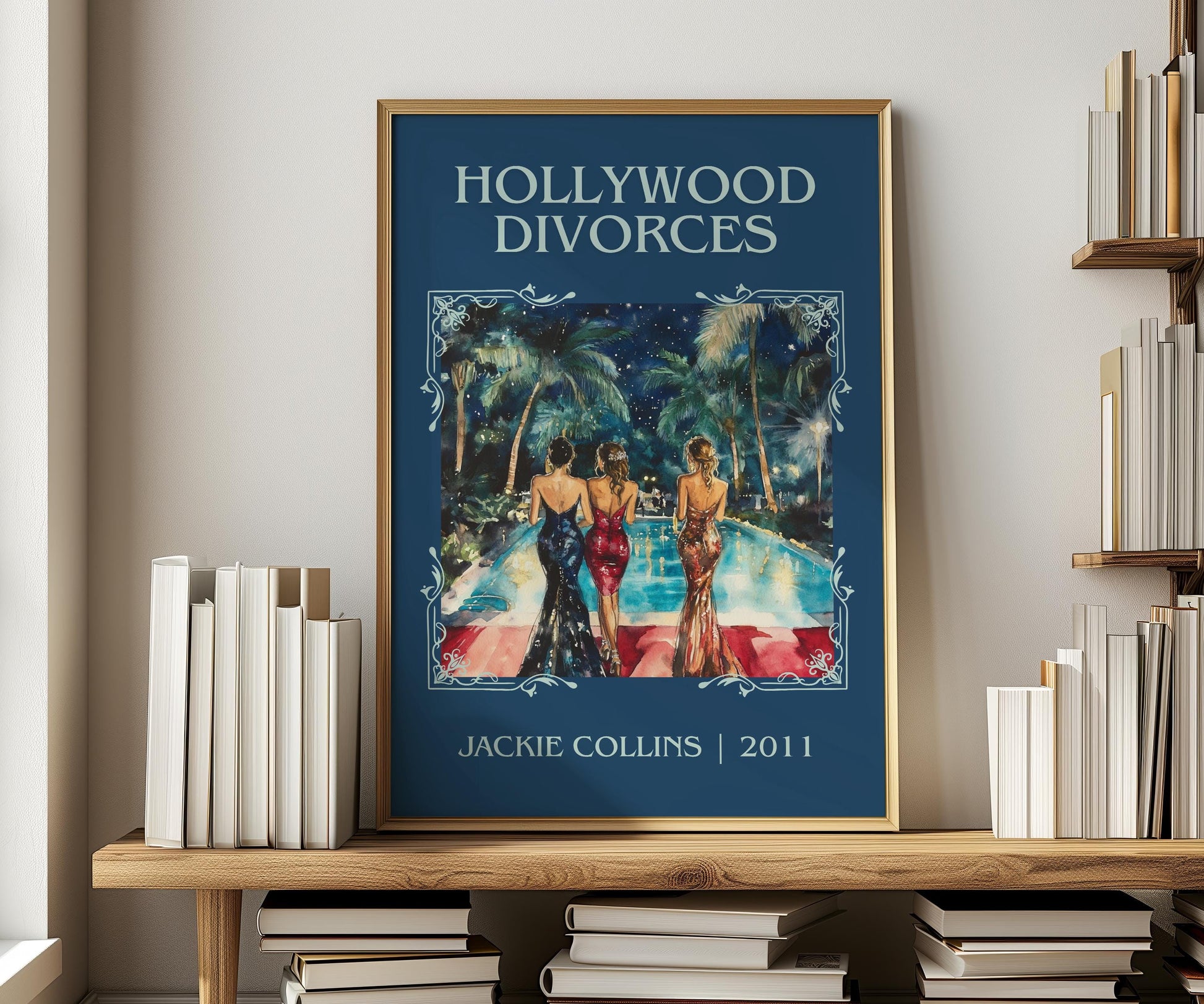 Hollywood Divorces by Jackie Collins | Descriptive Book Poster | Minimalist