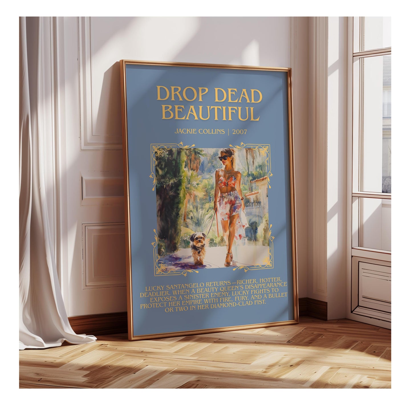 Drop Dead Beautiful by Jackie Collins | Descriptive Book Poster | Blurby