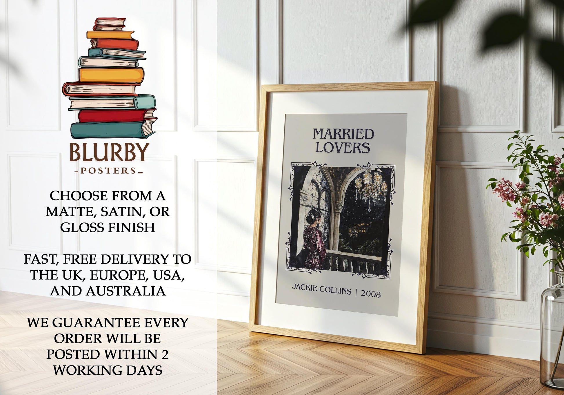 Married Lovers by Jackie Collins | Descriptive Book Poster | Minimalist