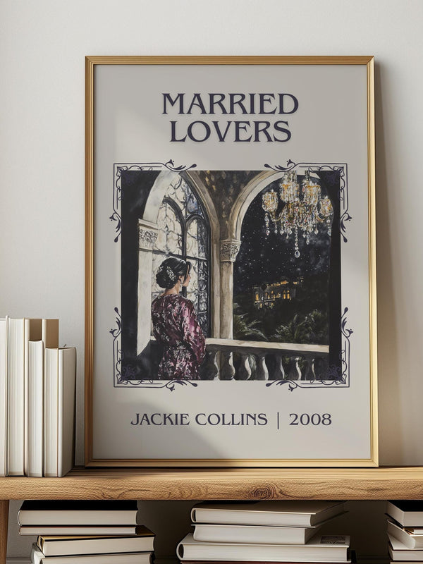 Married Lovers classic book art print in frame leaning in hallway – romance wall art
