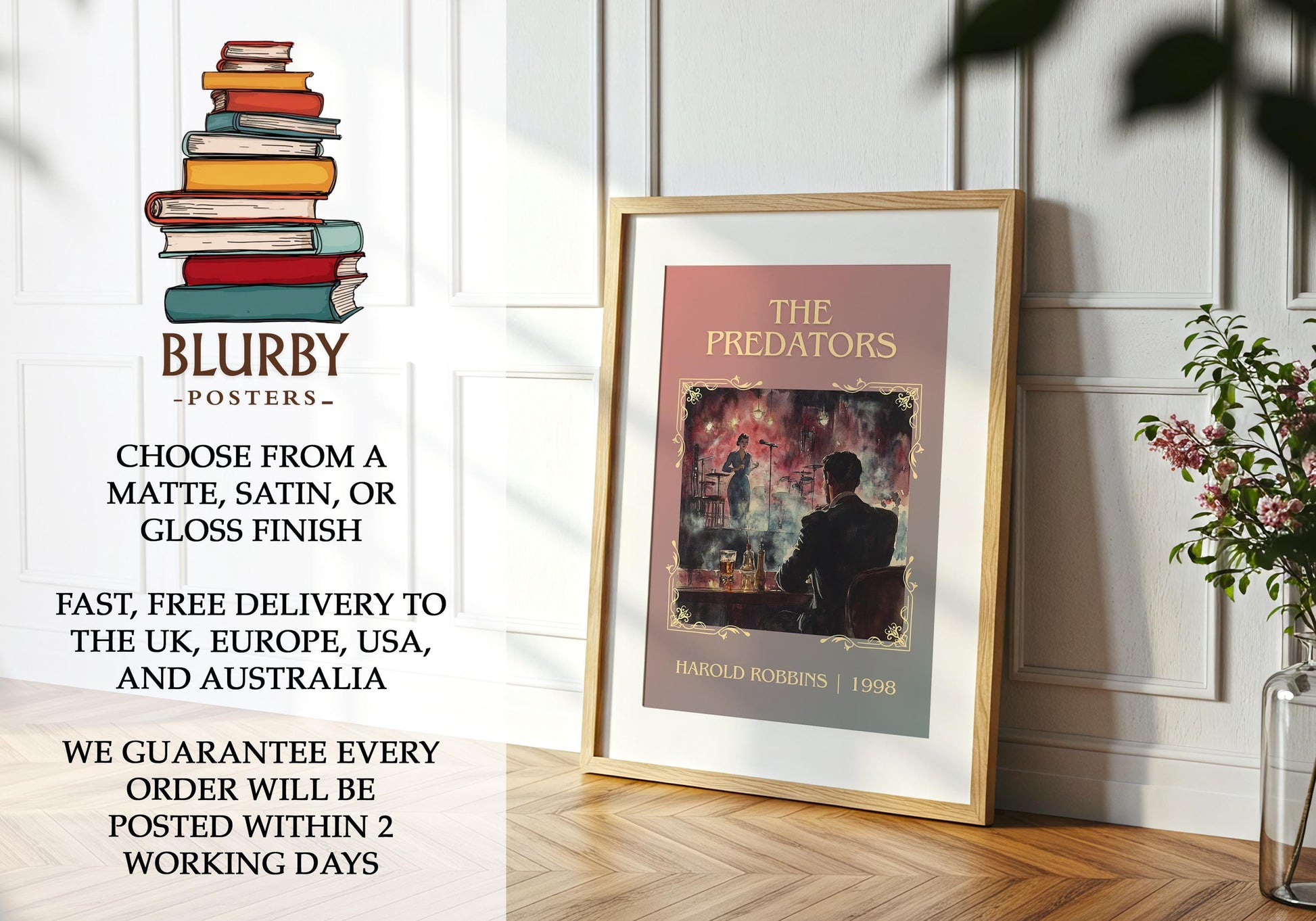 The Predators by Harold Robbins | Descriptive Book Poster | Minimalist