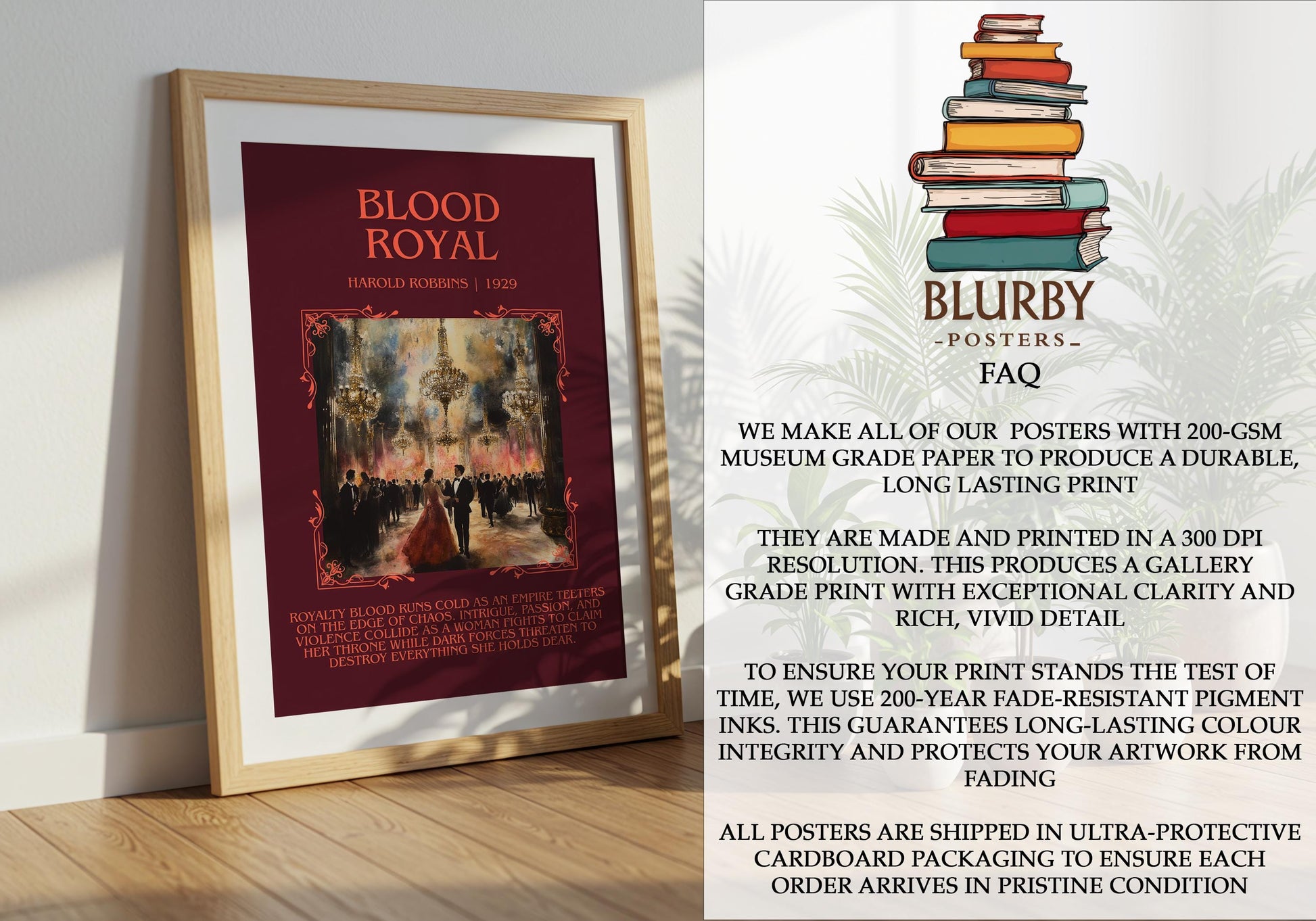 Blood Royal by Harold Robbins | Descriptive Book Poster | Blurby