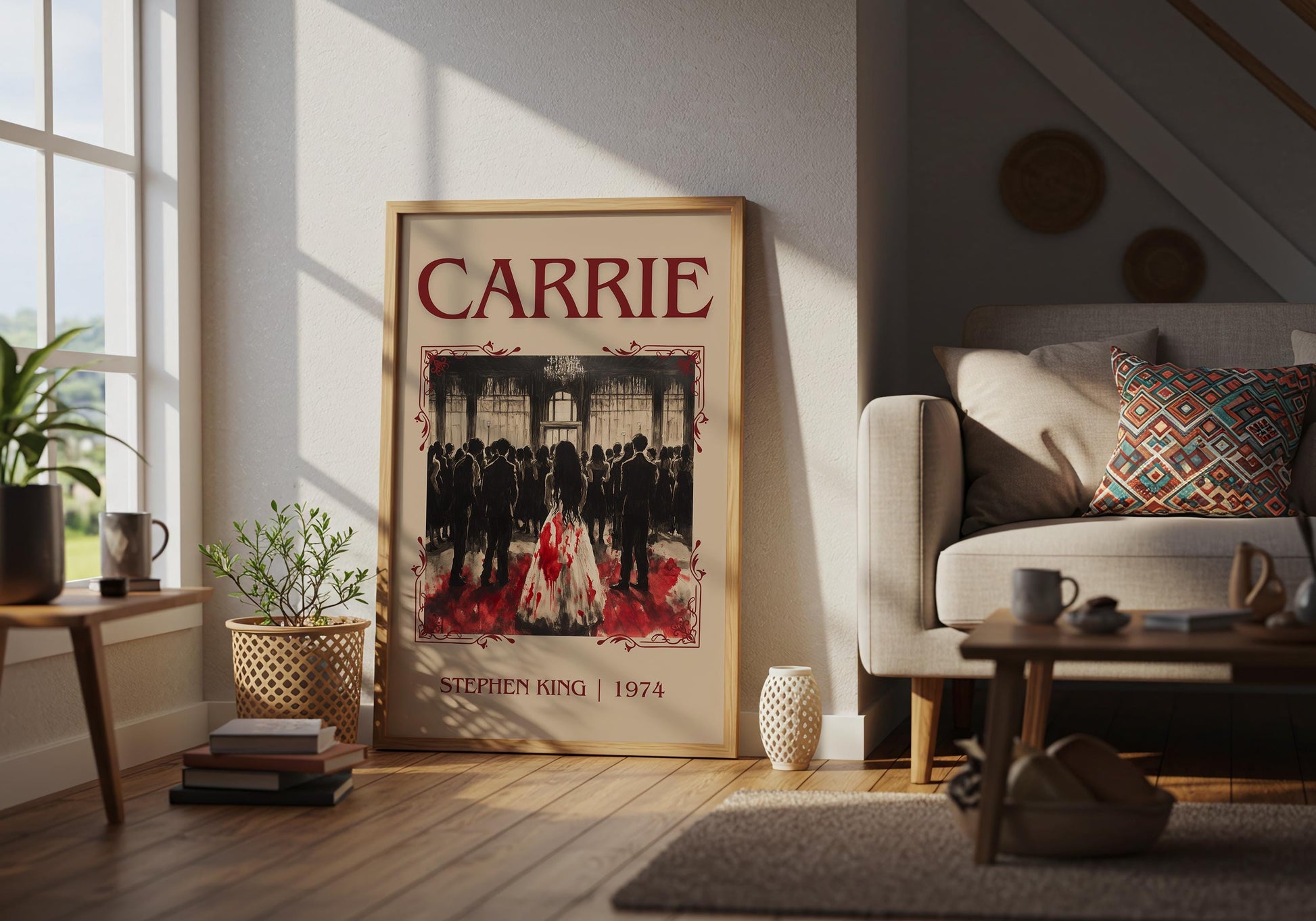 Carrie by Stephen King | Descriptive Book Poster | Minimalist