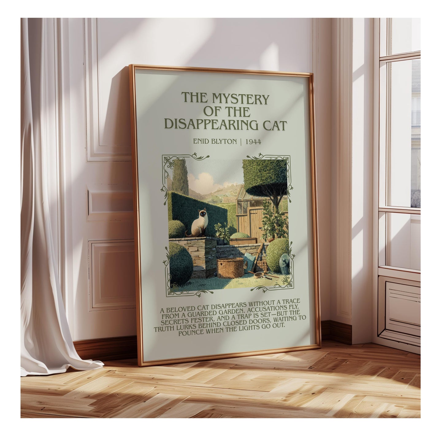 The Mystery Of The Disappearing Cat by Enid Blyton | Descriptive Book Poster | Blurby