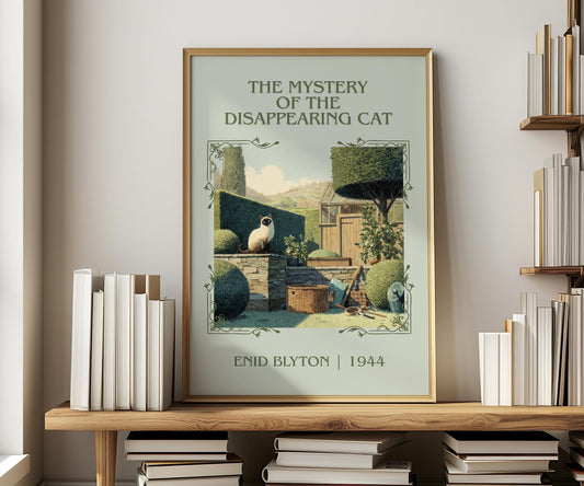 The Mystery Of The Disappearing Cat by Enid Blyton | Descriptive Book Poster | Minimalist