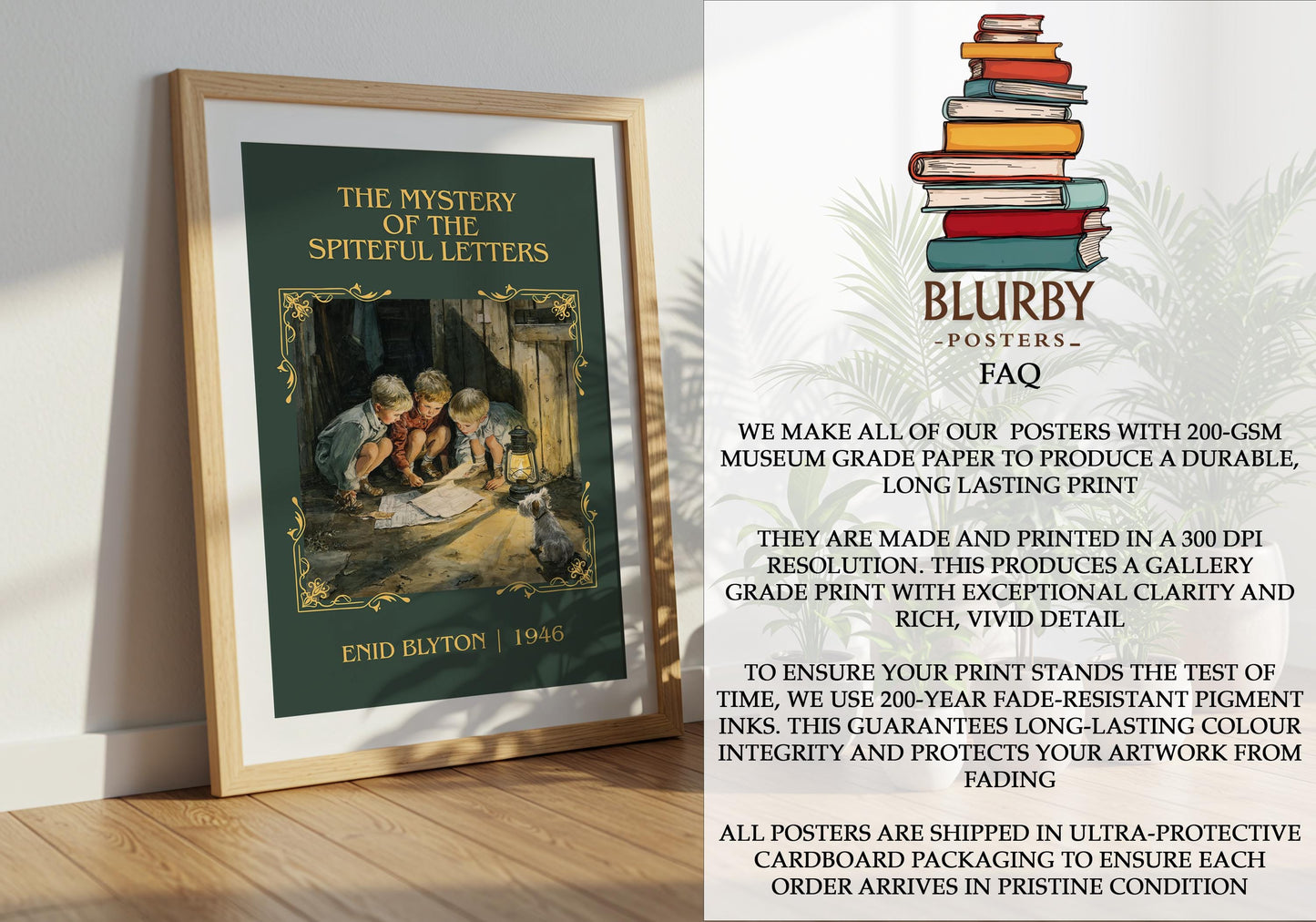 The Mystery Of The Spiteful Letters by Enid Blyton | Descriptive Book Poster | Minimalist