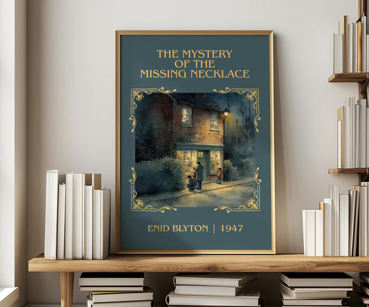 The Mystery Of The Missing Necklace by Enid Blyton | Descriptive Book Poster | Minimalist