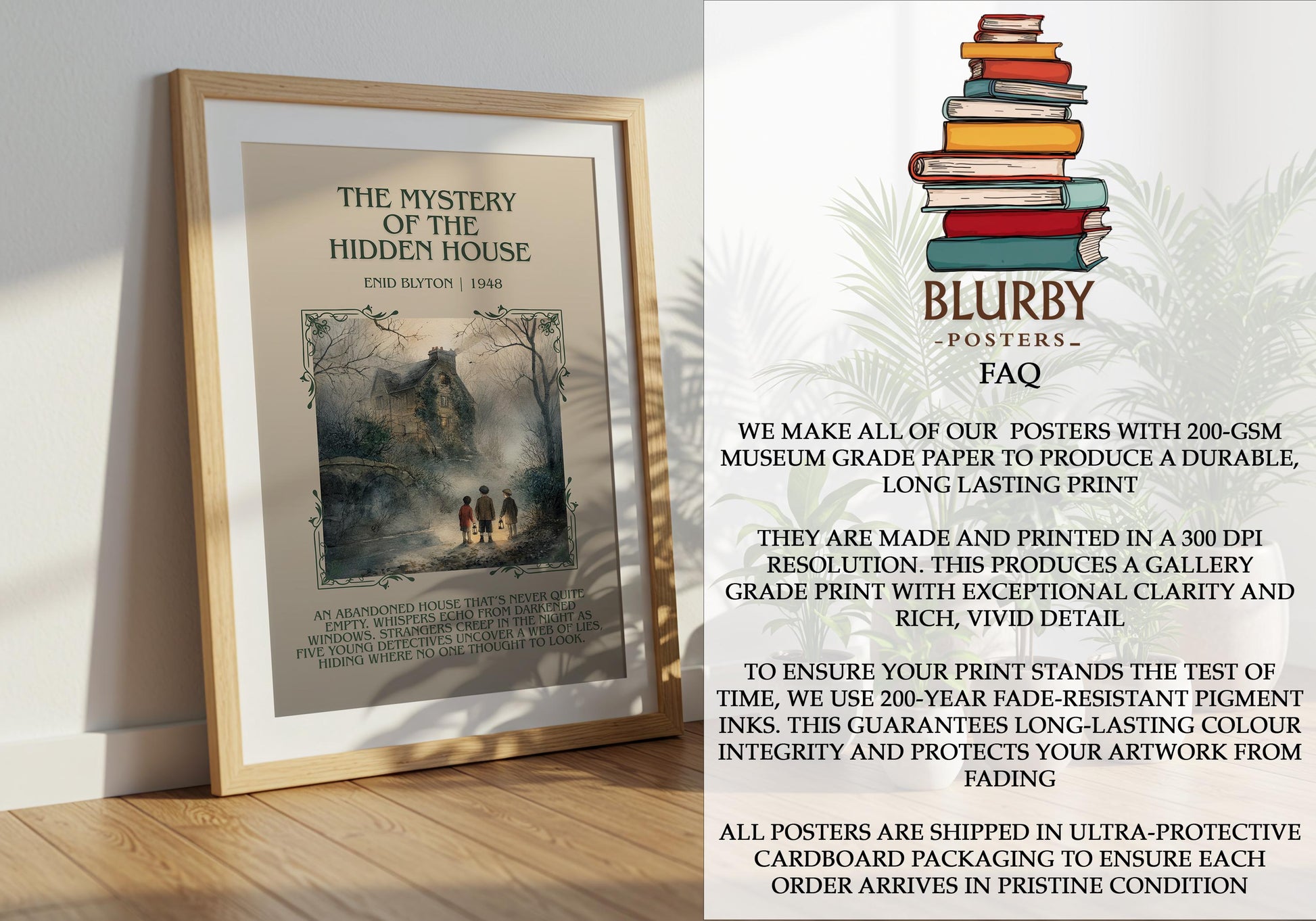 The Mystery Of The Hidden House by Enid Blyton | Descriptive Book Poster | Blurby