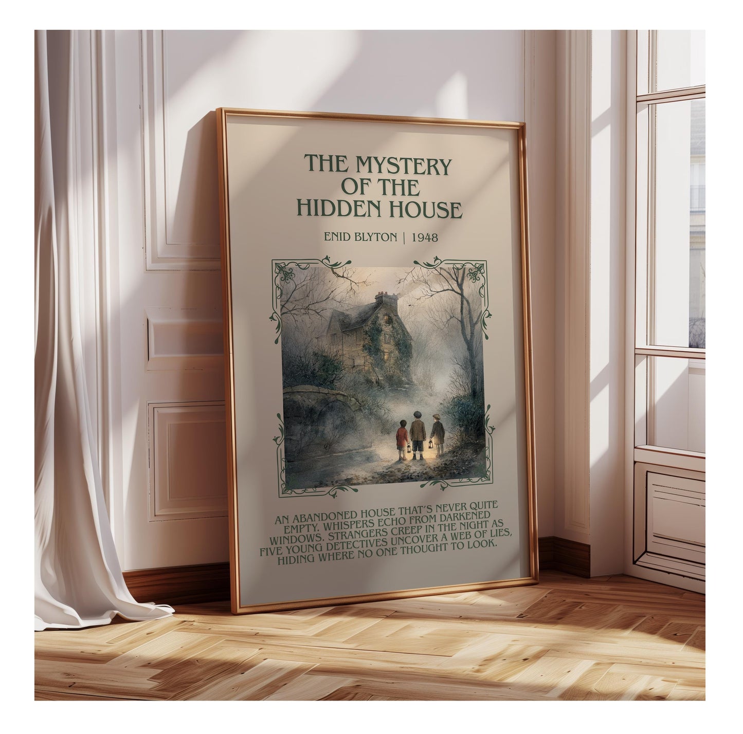 The Mystery Of The Hidden House by Enid Blyton | Descriptive Book Poster | Blurby
