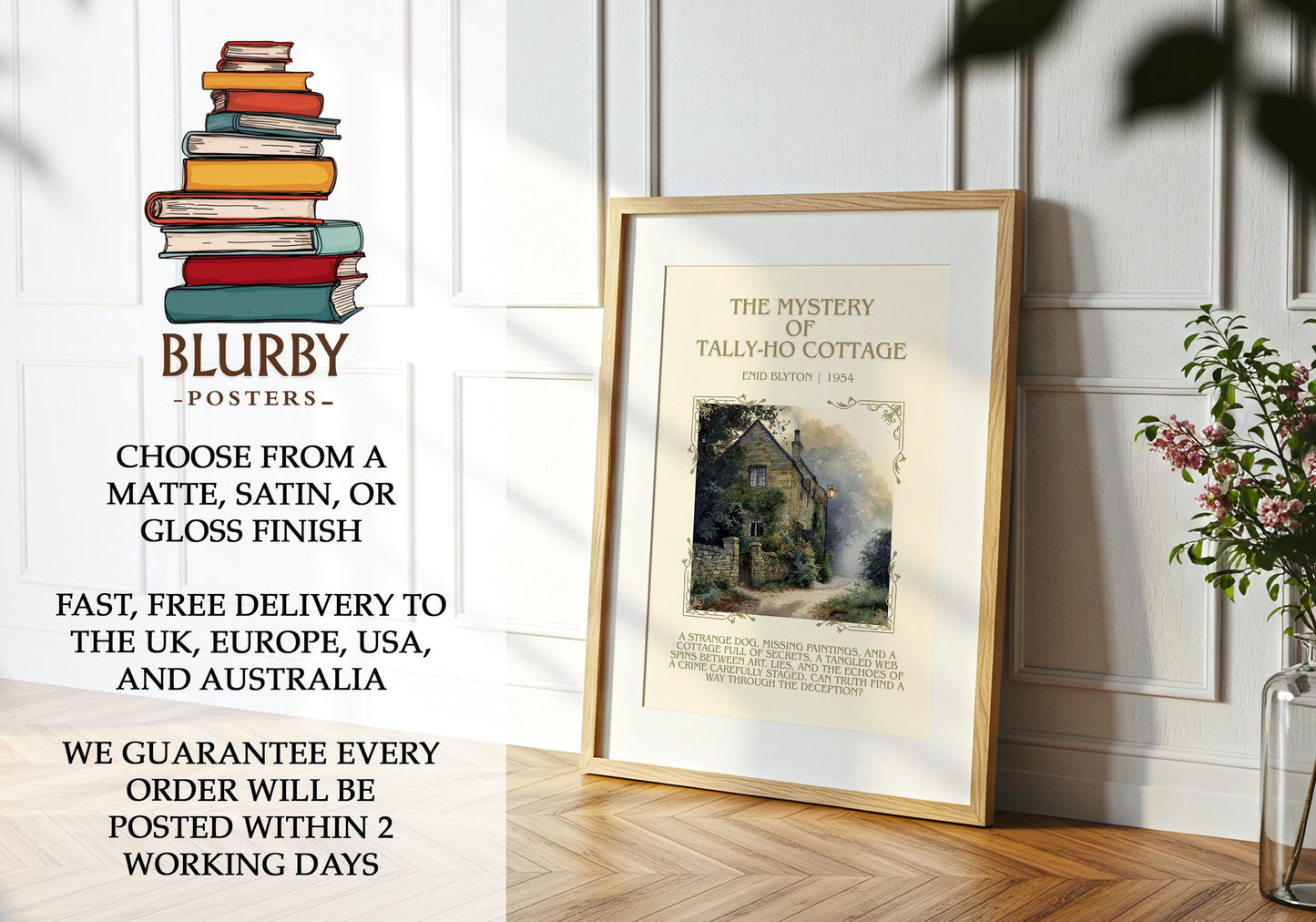 The Mystery Of Tally-Ho Cottage by Enid Blyton | Descriptive Book Poster | Blurby
