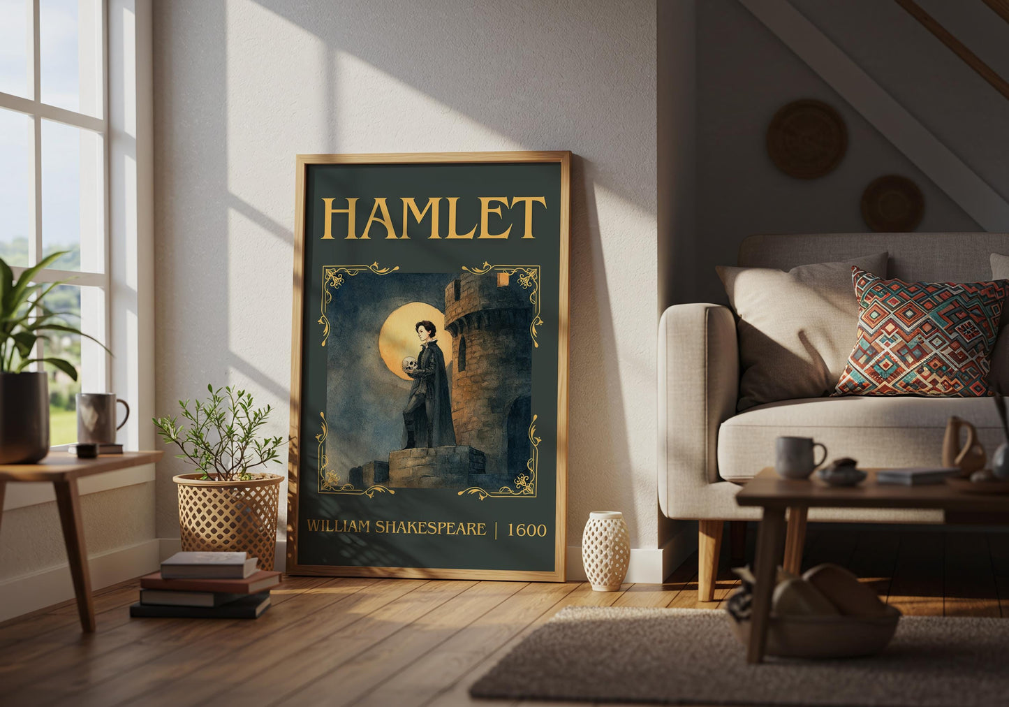 Hamlet by William Shakespeare | Descriptive Book Poster | Minimalist