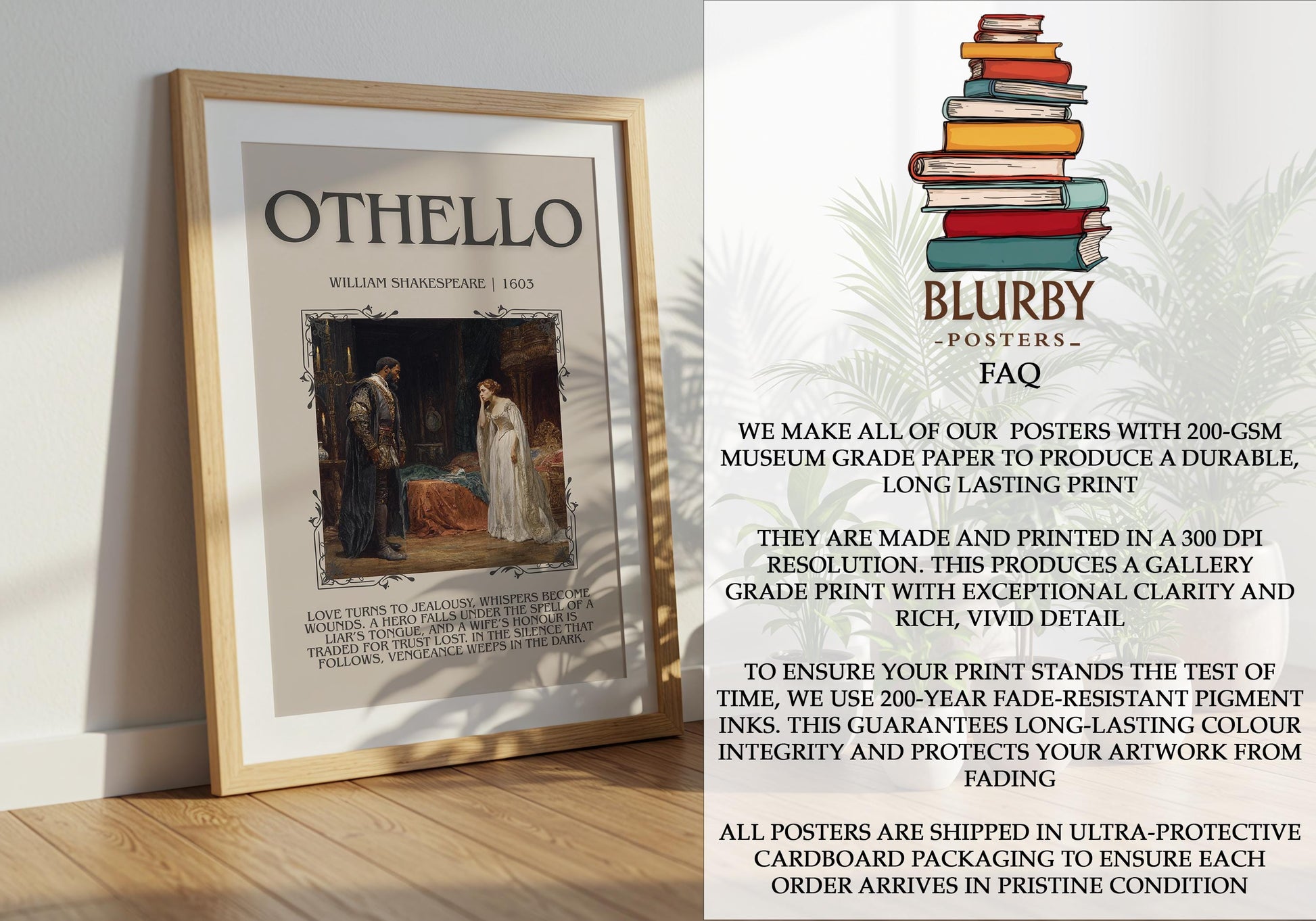 Othello by William Shakespeare | Descriptive Book Poster | Blurby