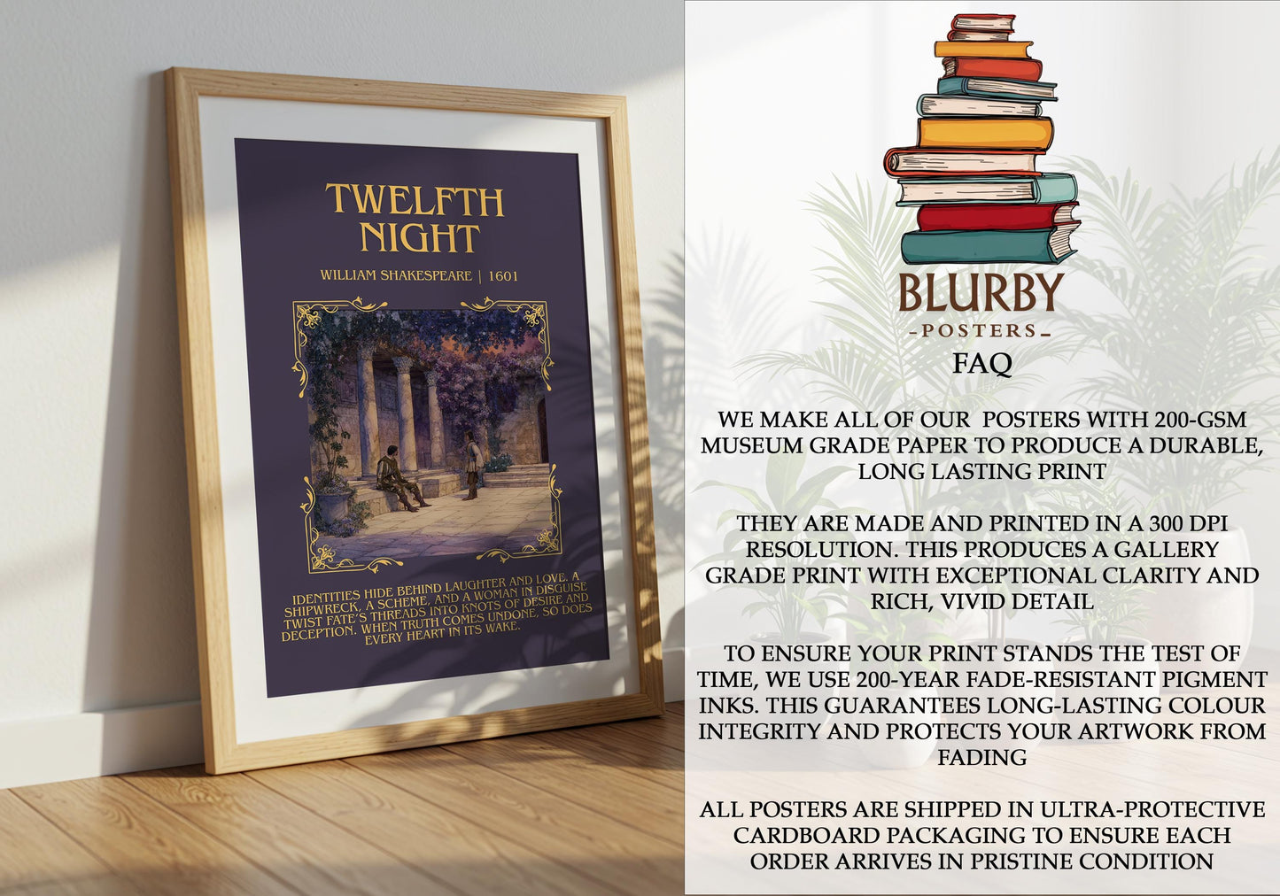 Twelfth Night by William Shakespeare | Descriptive Book Poster | Blurby