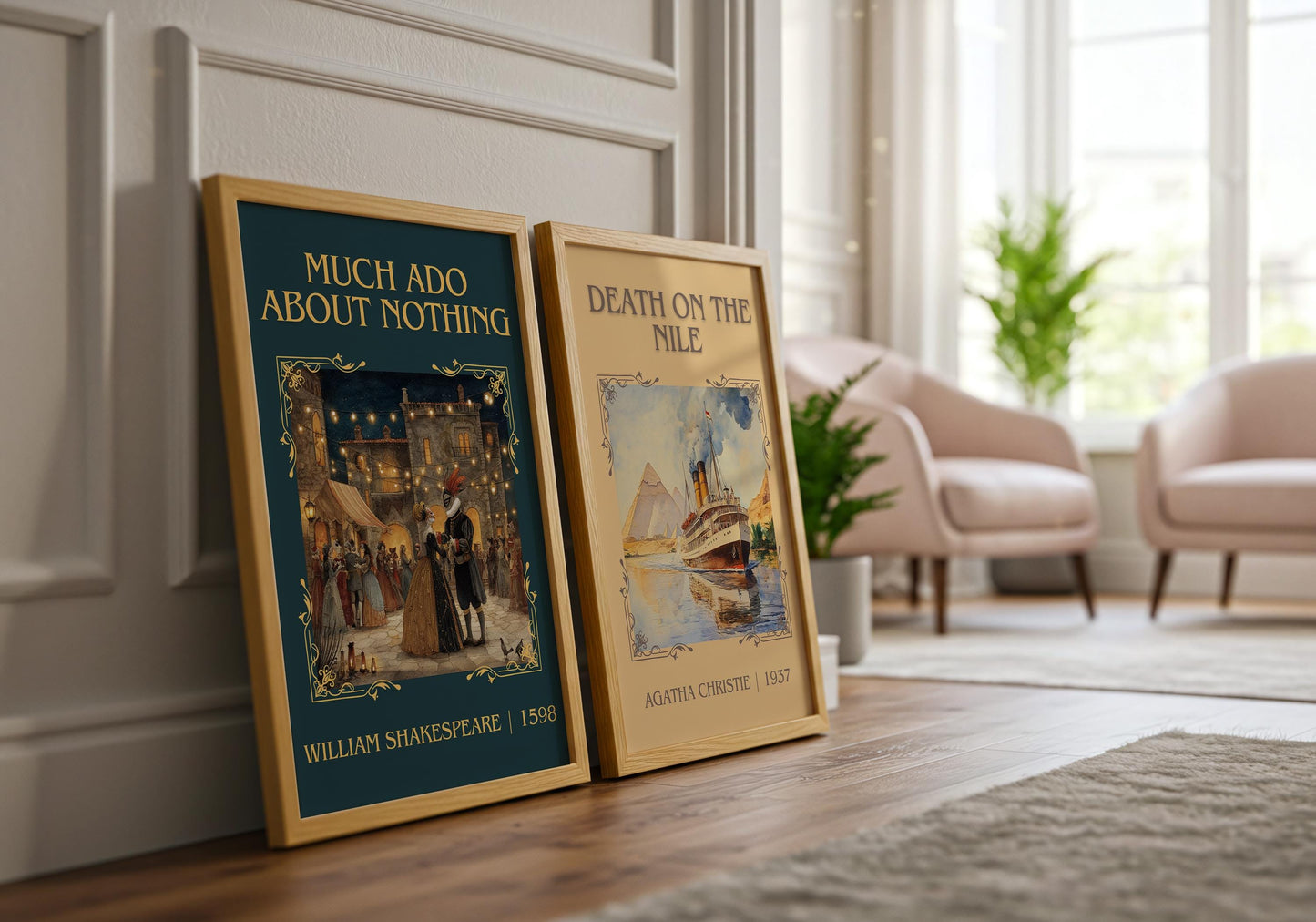 Much Ado About Nothing by William Shakespeare | Descriptive Book Poster | Minimalist