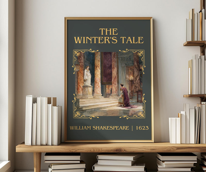 The Winter's Tale classic book art print in frame leaning in hallway – classic literature wall art