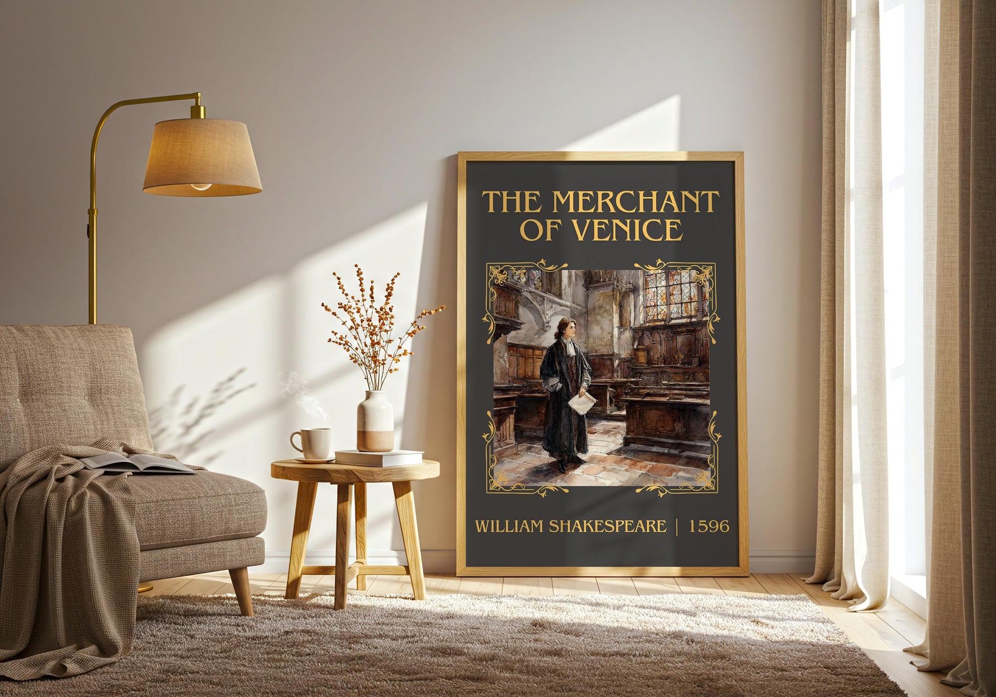 The Merchant Of Venice by William Shakespeare | Descriptive Book Poster | Minimalist