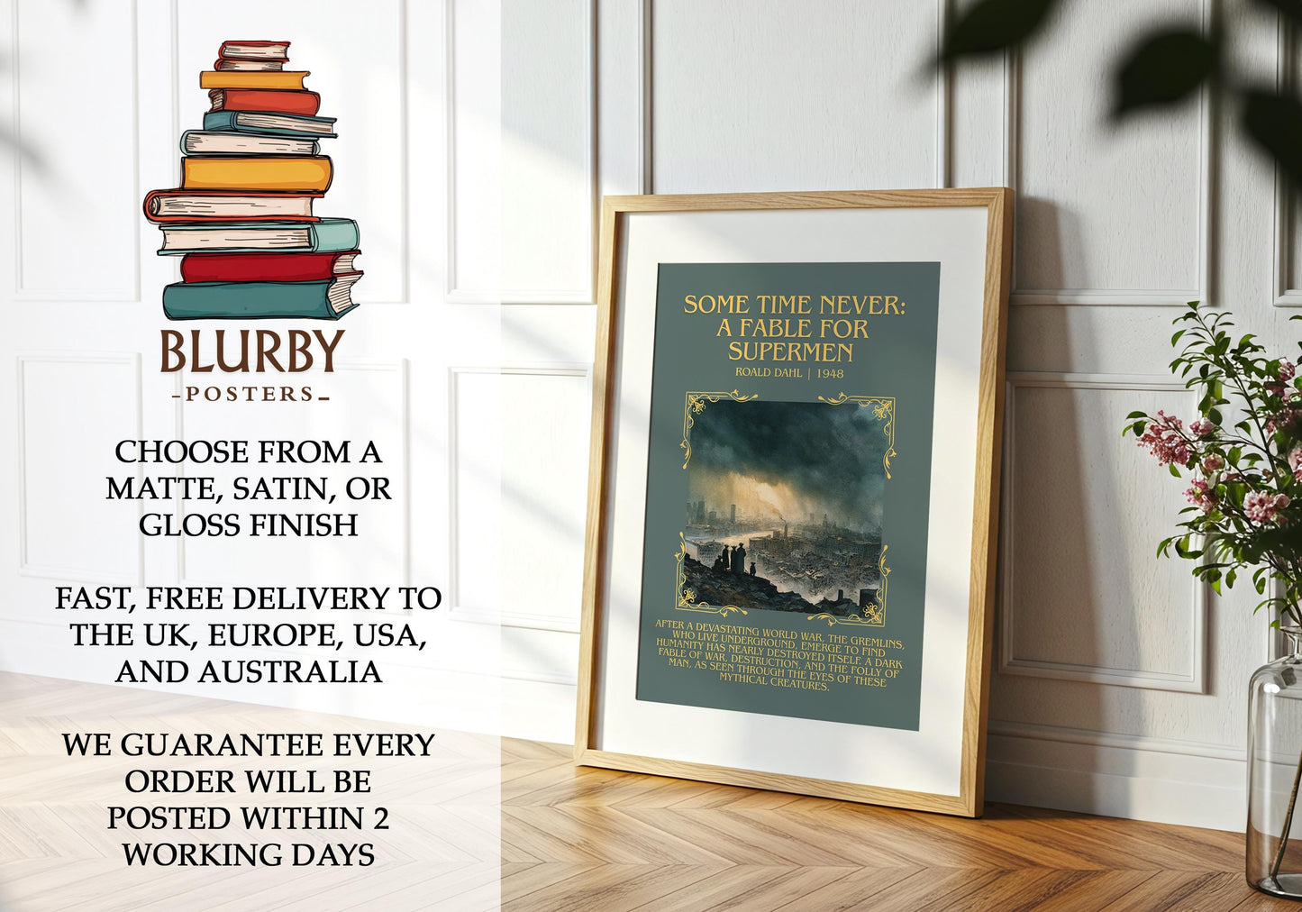 Some Time Never: A Fable For Supermen by Roald Dahl | Descriptive Book Poster | Blurby