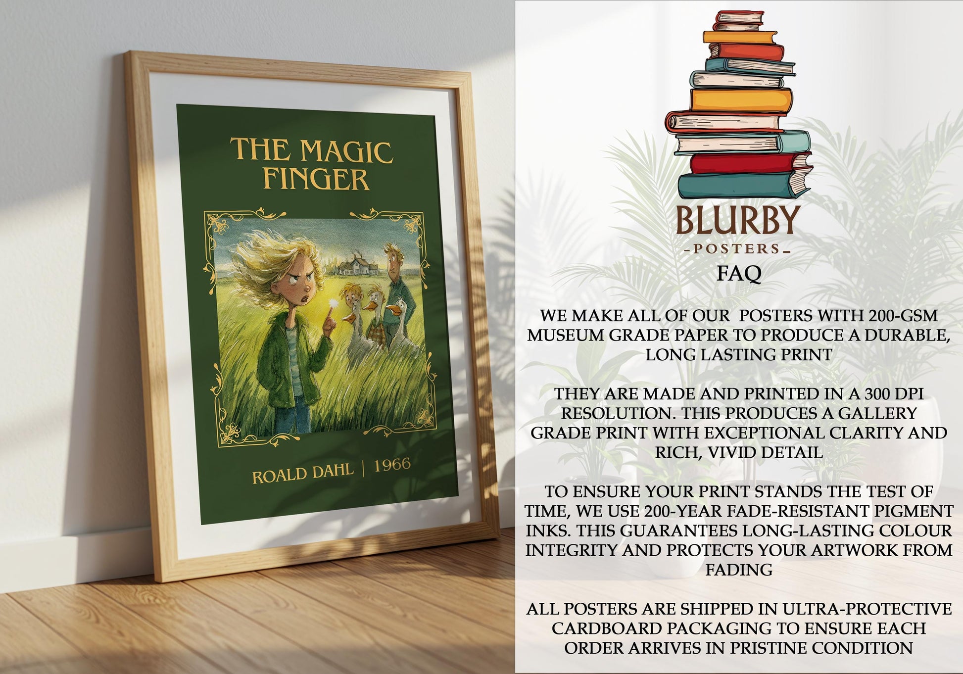 The Magic Finger by Roald Dahl | Descriptive Book Poster | Minimalist