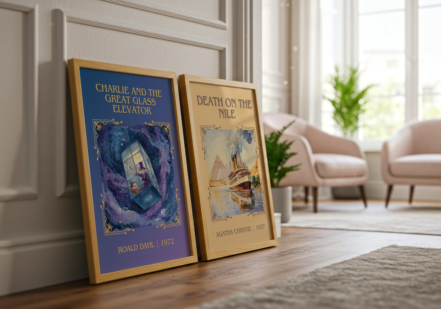 Charlie And The Great Glass Elevator by Roald Dahl | Descriptive Book Poster | Minimalist