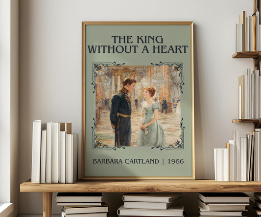 The King Without A Heart by Barbara Cartland | Descriptive Book Poster | Minimalist