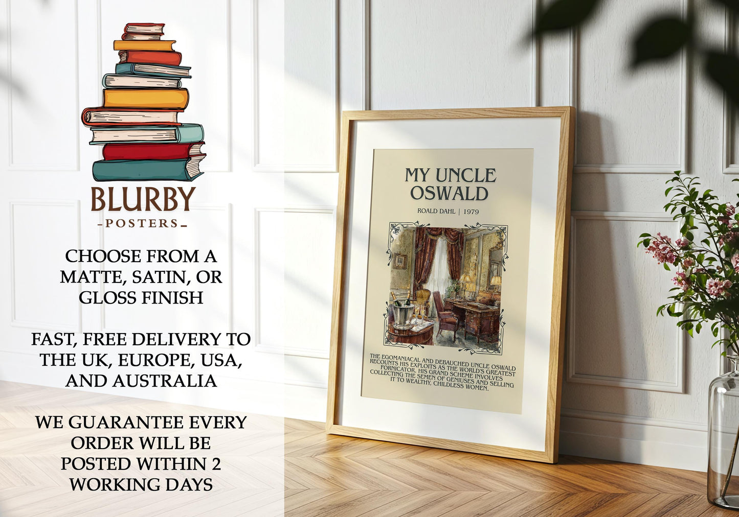 My Uncle Oswald by Roald Dahl | Descriptive Book Poster | Blurby