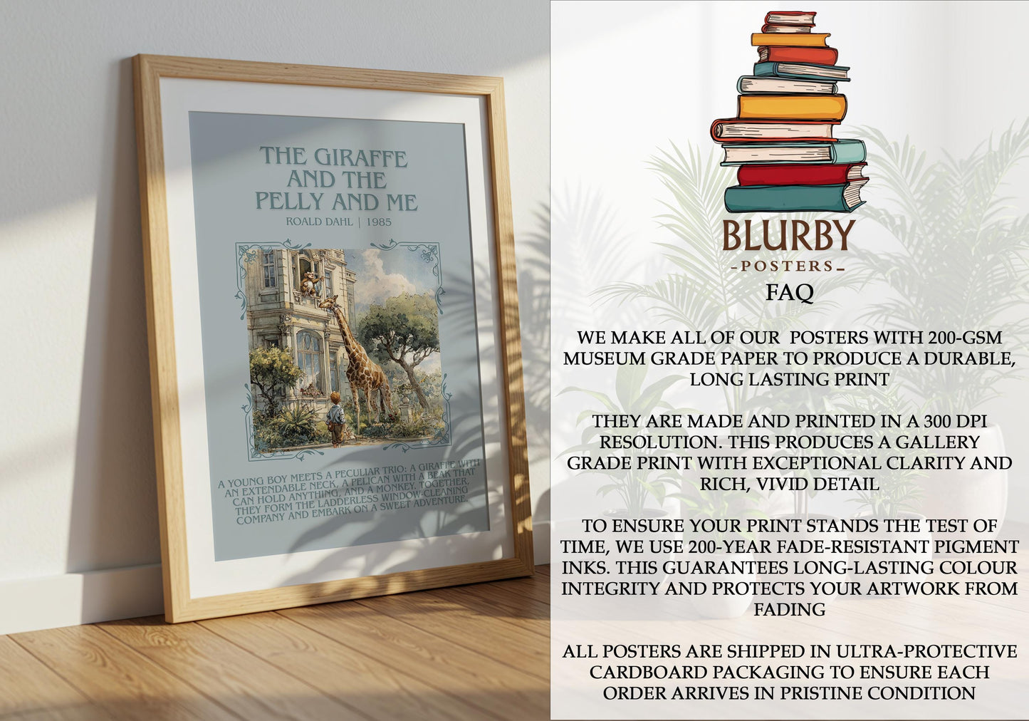 The Giraffe And The Pelly And Me by Roald Dahl | Descriptive Book Poster | Blurby