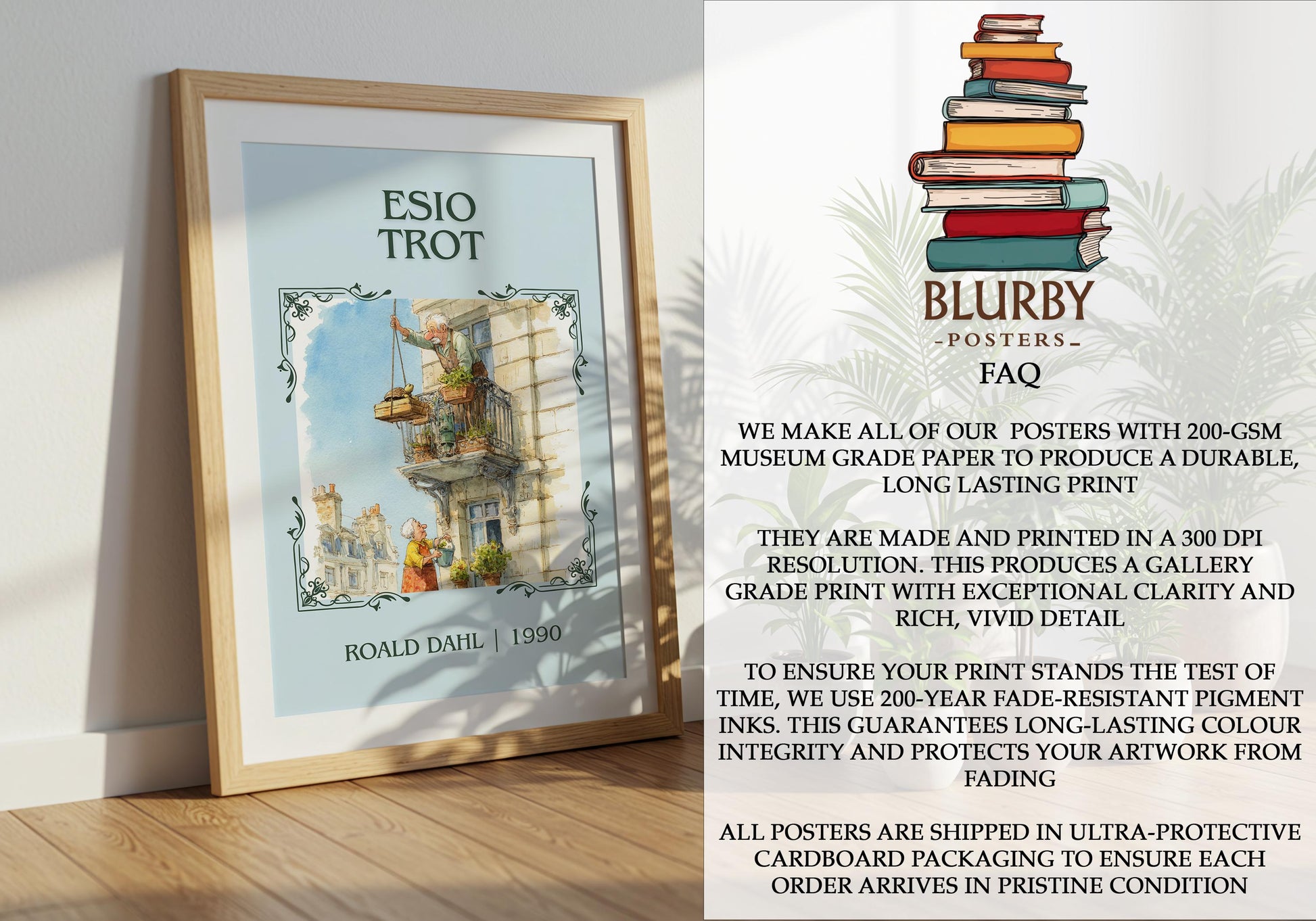 Esio Trot by Roald Dahl | Descriptive Book Poster | Minimalist